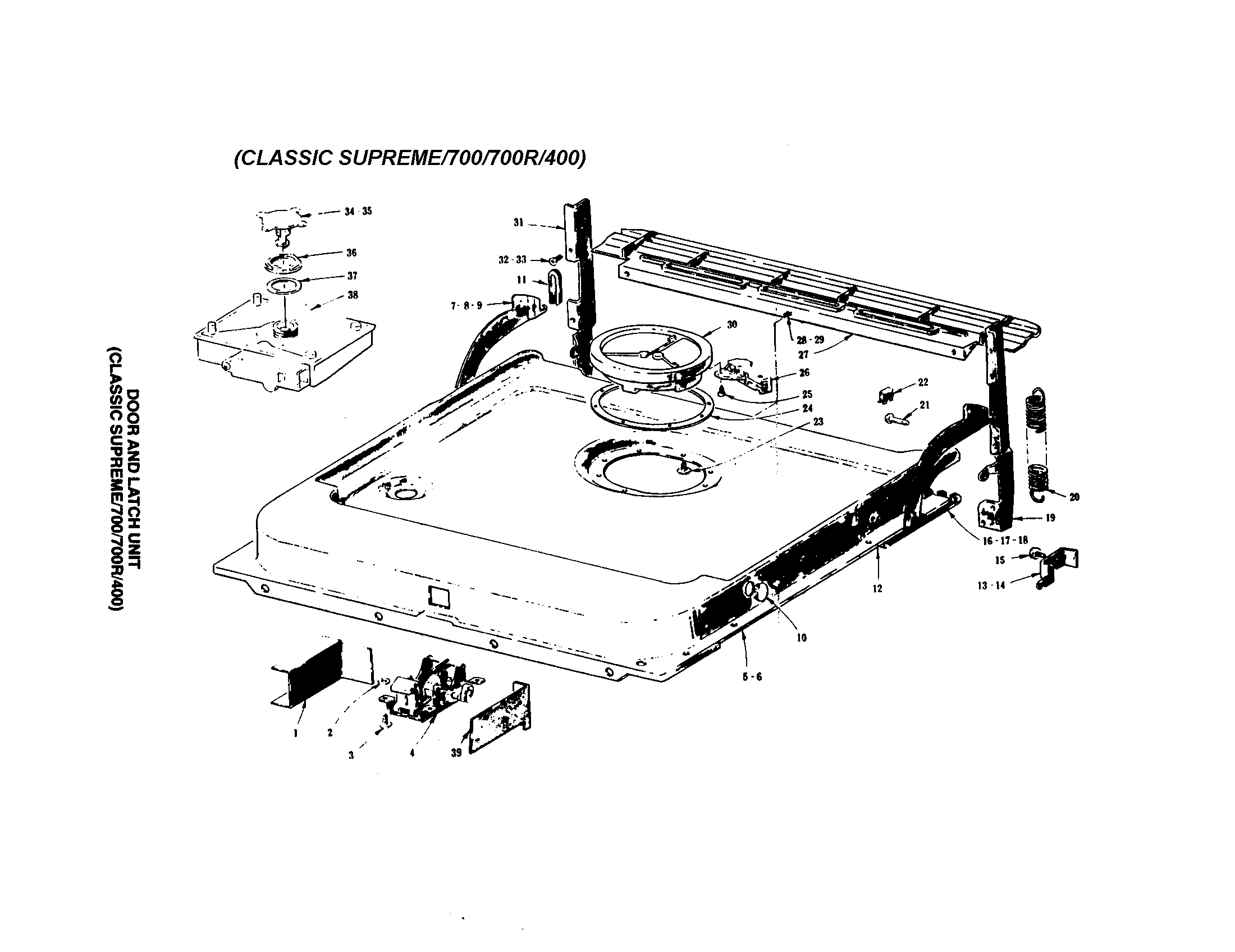 InSinkErator CL400 door and latch units diagram