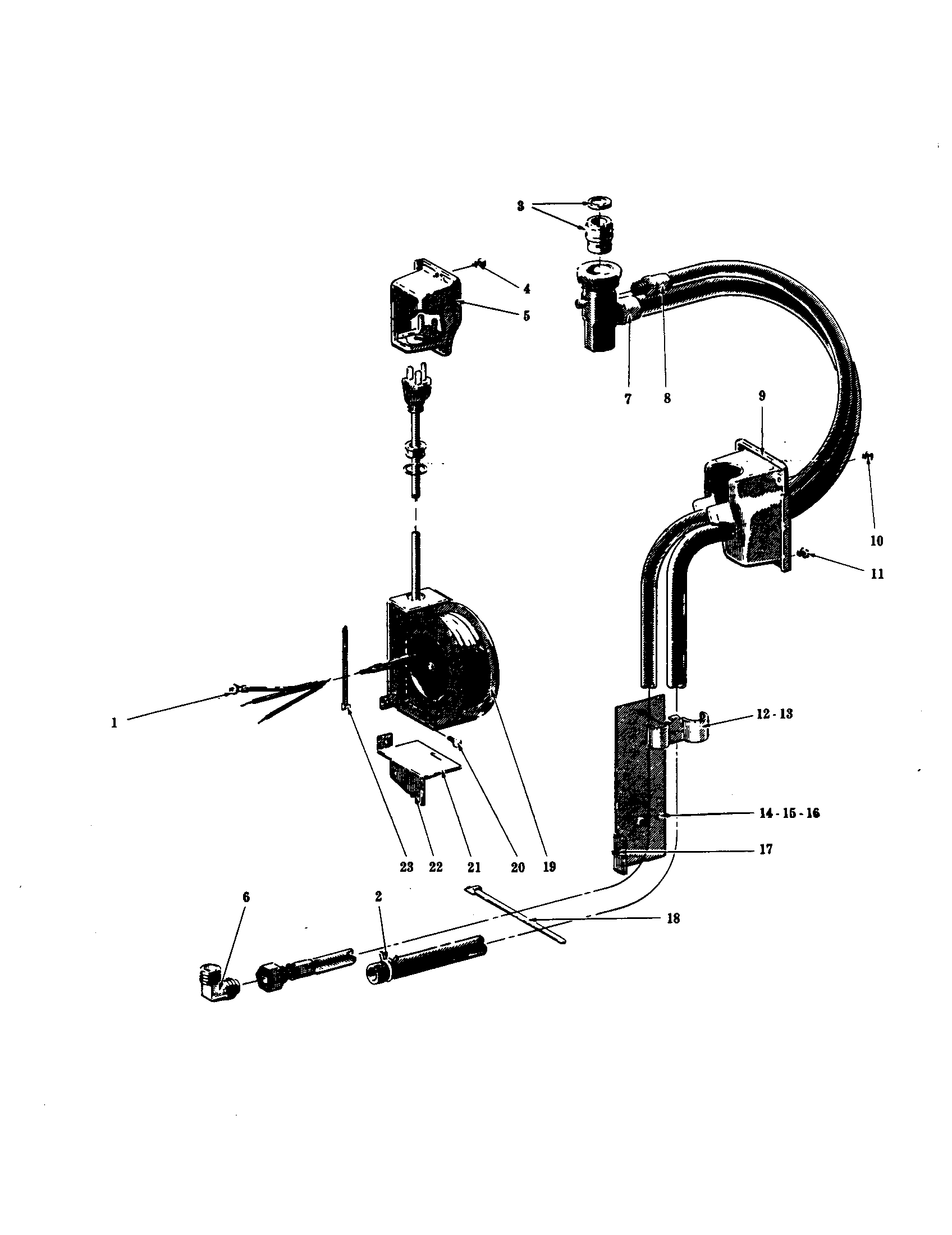 InSinkErator CL400 fill hose and cord (clp 400-2) diagram