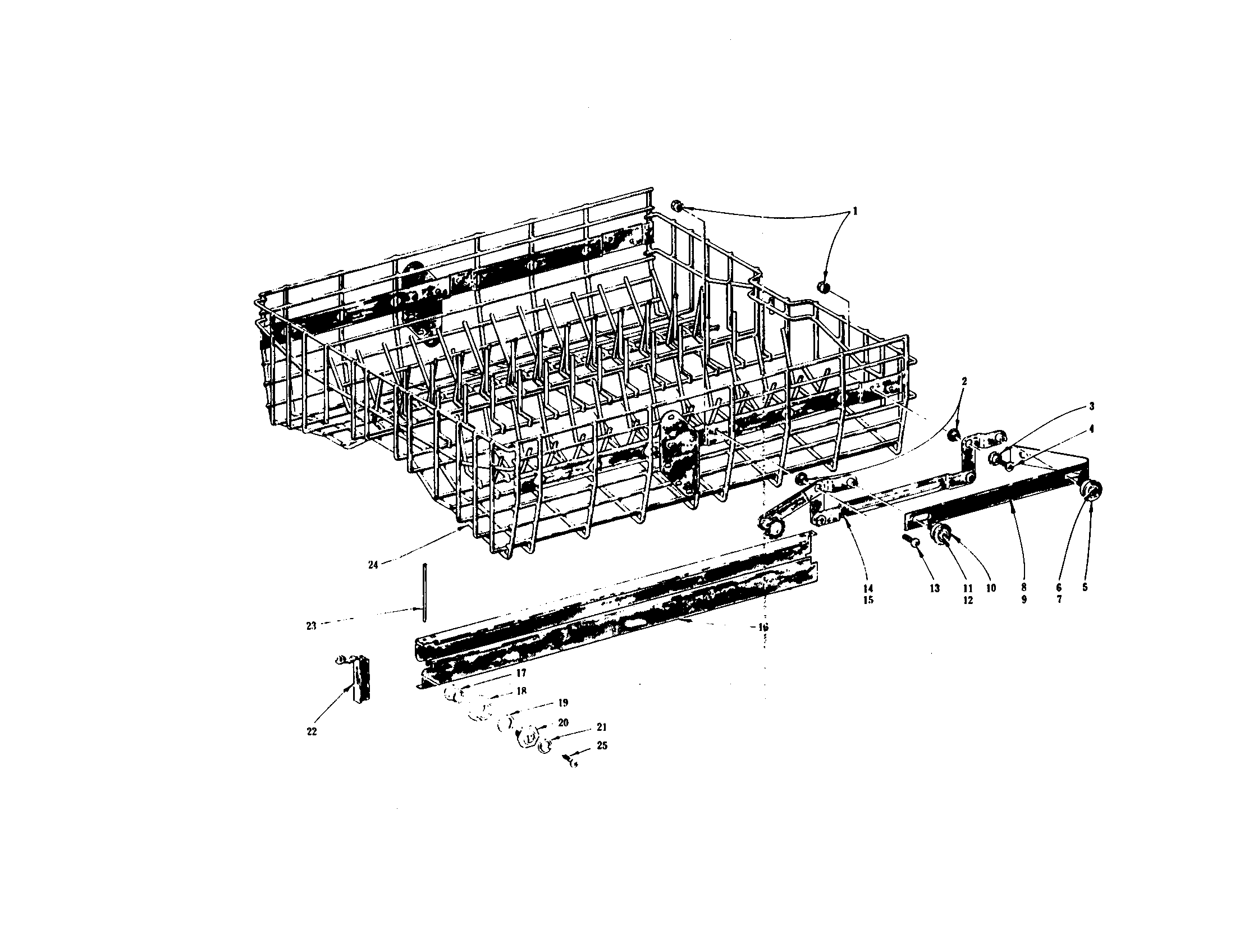 InSinkErator CL400 upper rack and track (cl700r) diagram