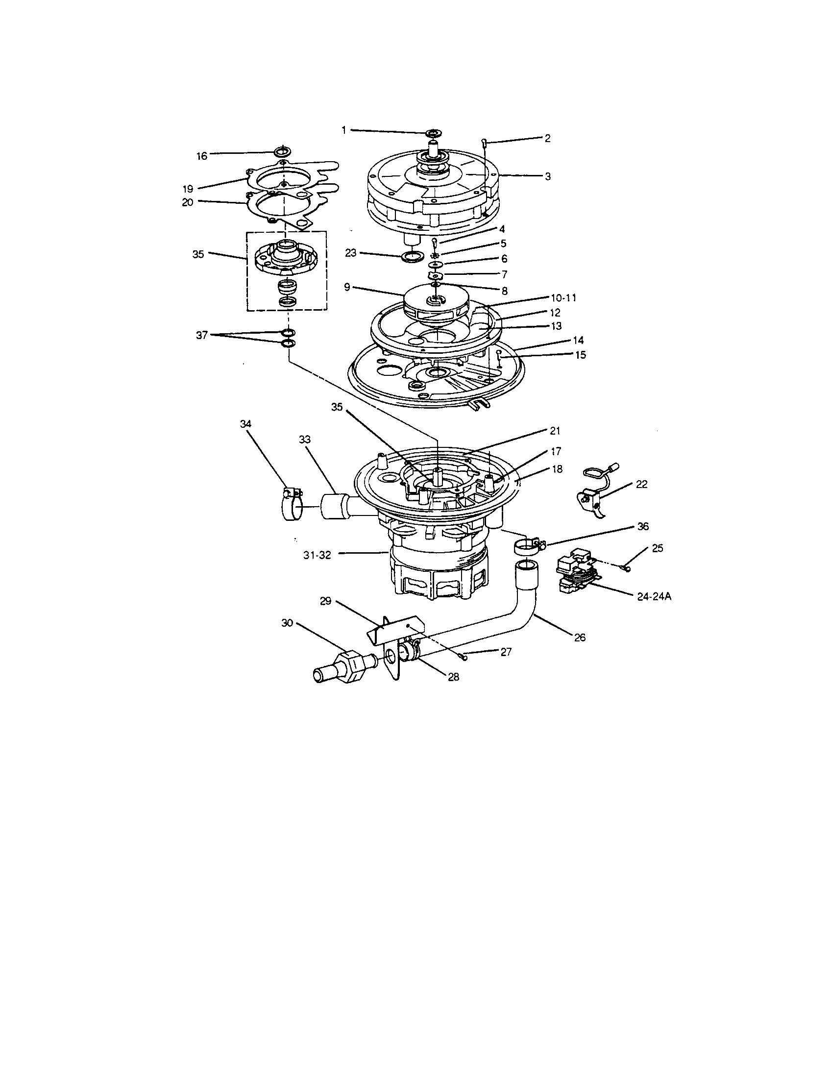 InSinkErator CL700-3 wash and disposer/drain pump diagram