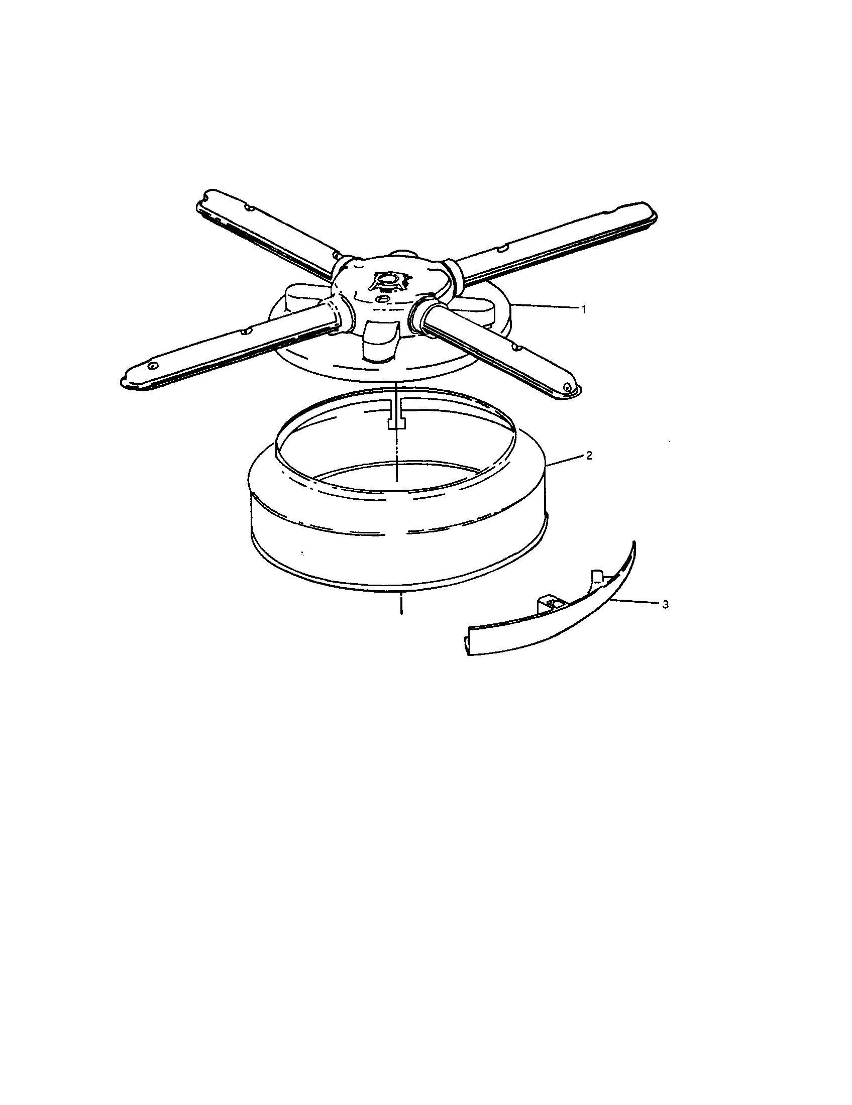 InSinkErator CL700-3 lower wash arm and strainer diagram