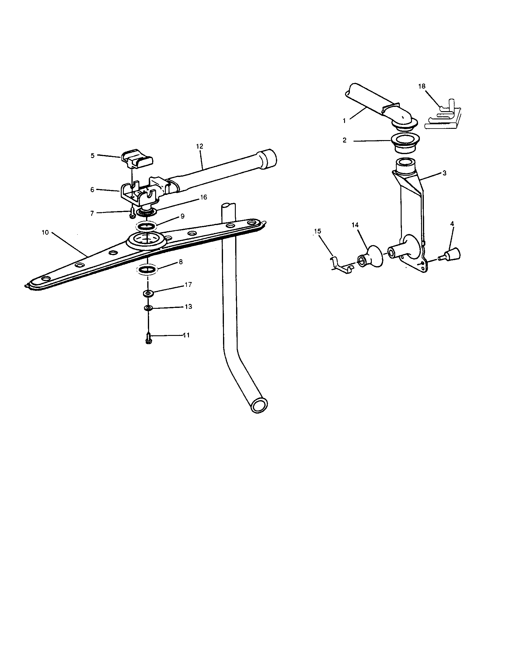 InSinkErator CL700-3 upper wash/rinse unit diagram