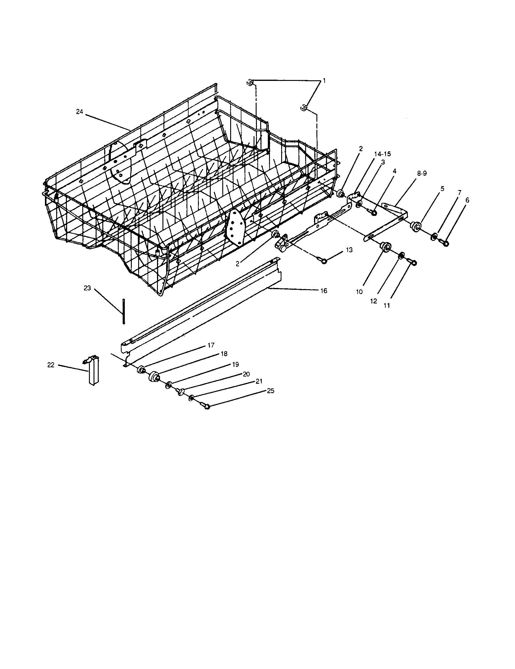 InSinkErator CL700-3 upper rack and track diagram