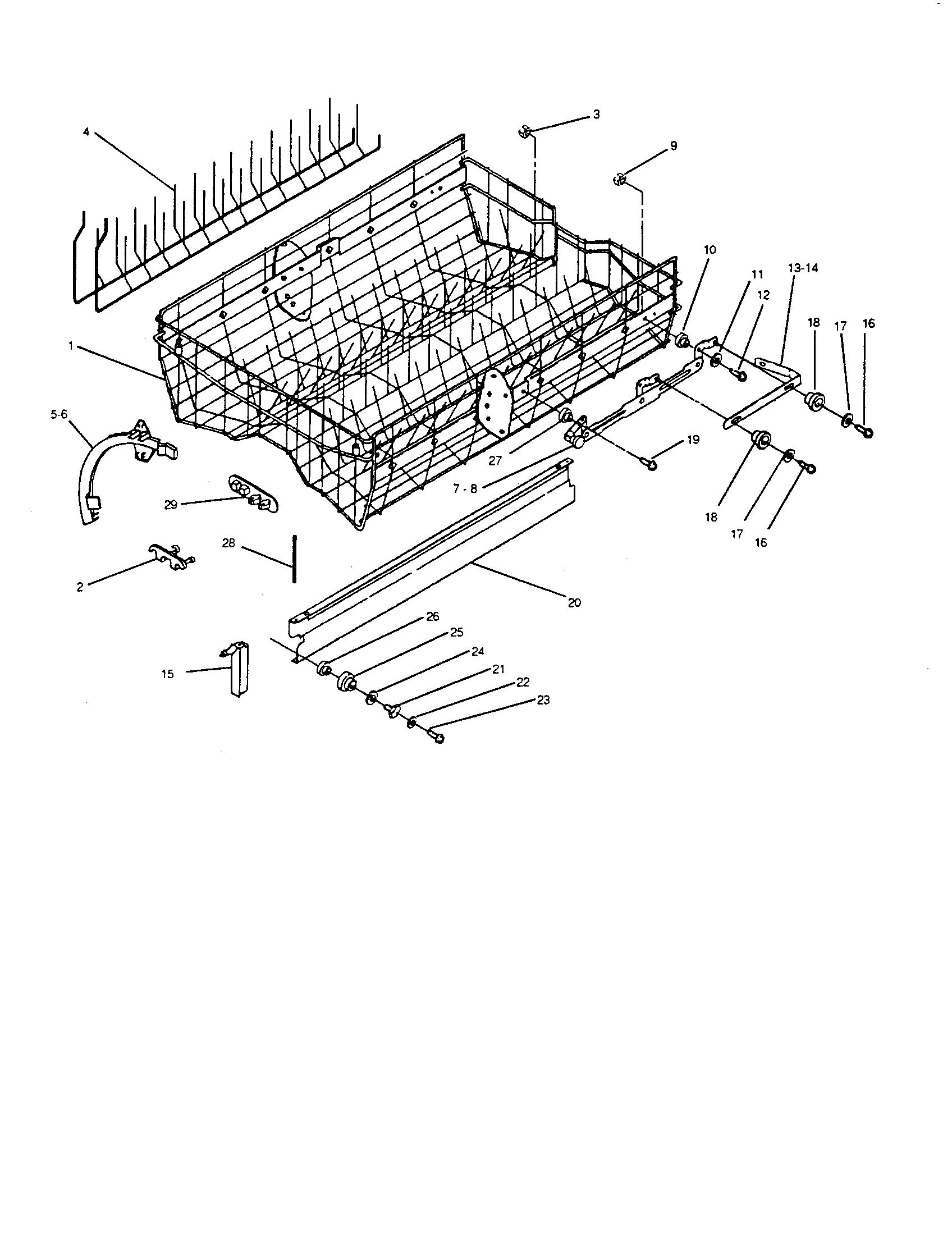 InSinkErator CL2000-3 upper rack and track diagram