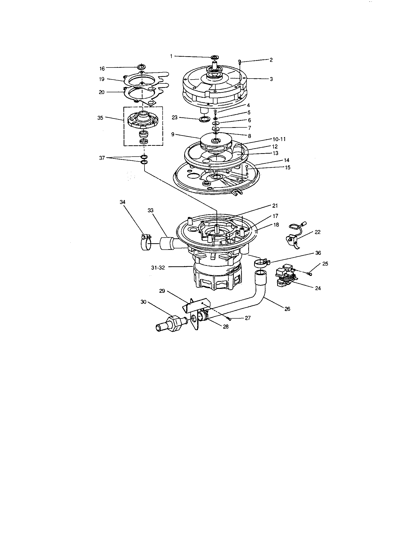 InSinkErator CL3300 wash and disposer/drain pump diagram