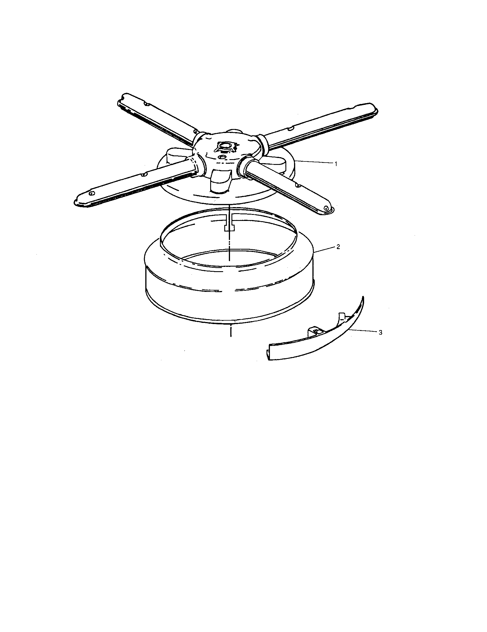 InSinkErator CL3300 lower wash arm and strainer diagram
