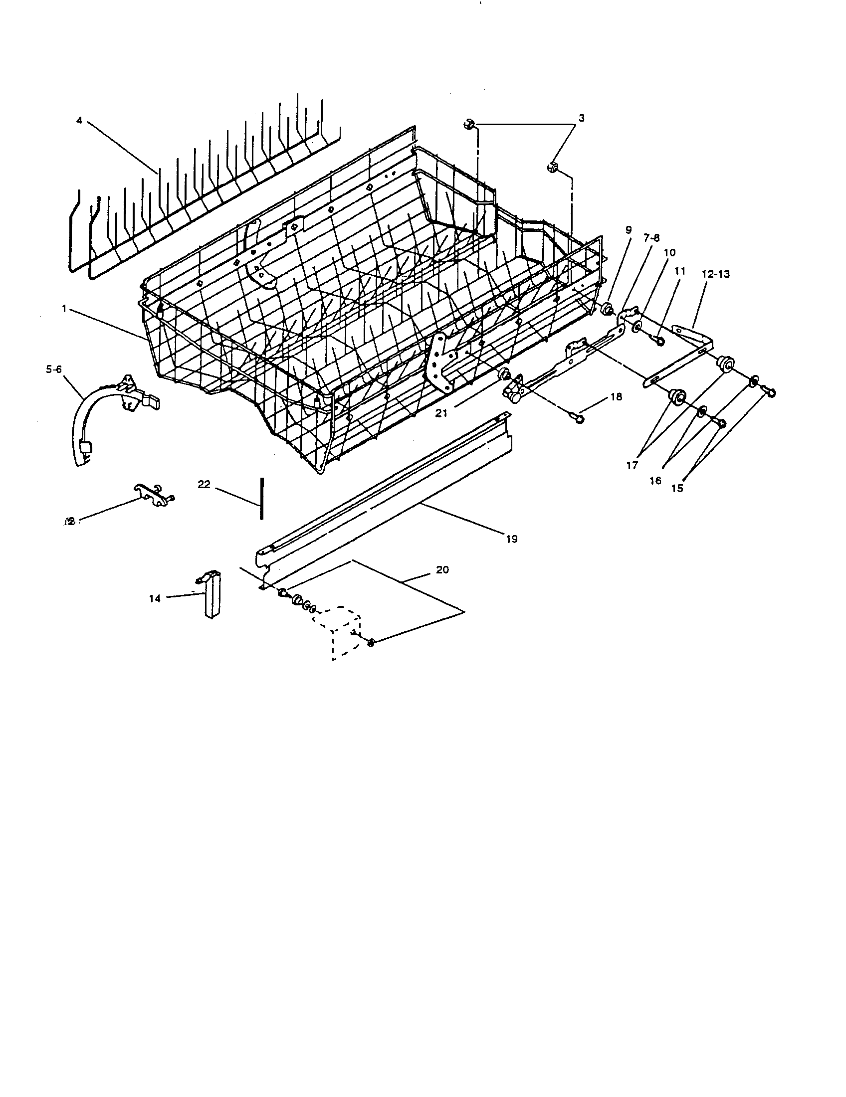 InSinkErator CL3300 upper rack and track diagram
