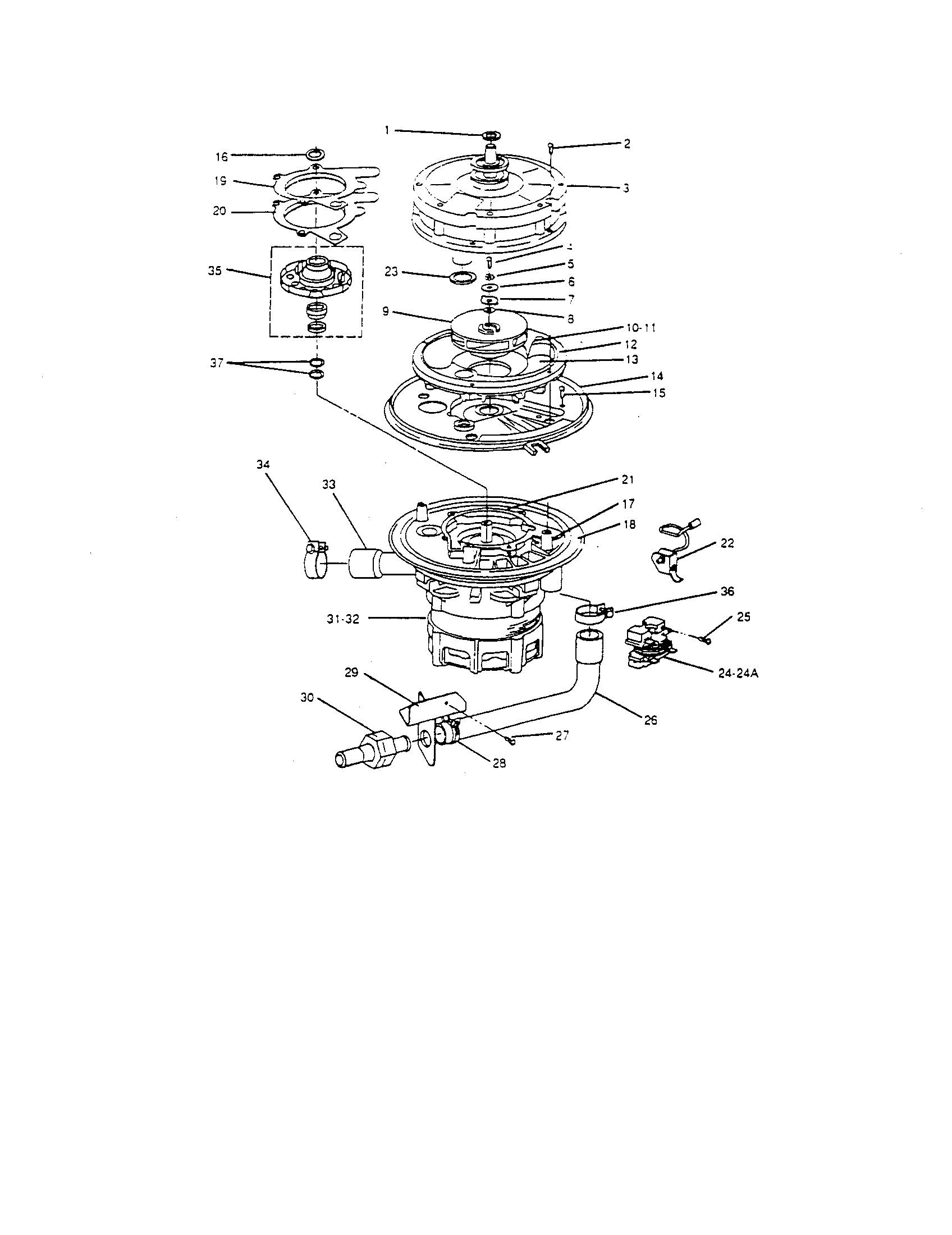 InSinkErator CLSUP-5 wash and disposer/drain pump diagram