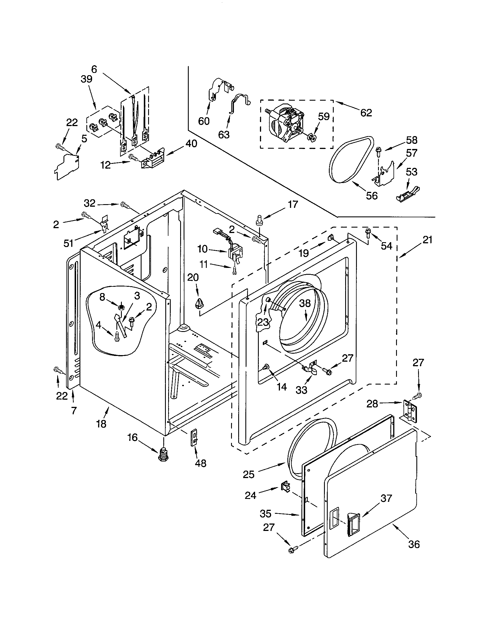 Kenmore 11060012001 cabinet diagram