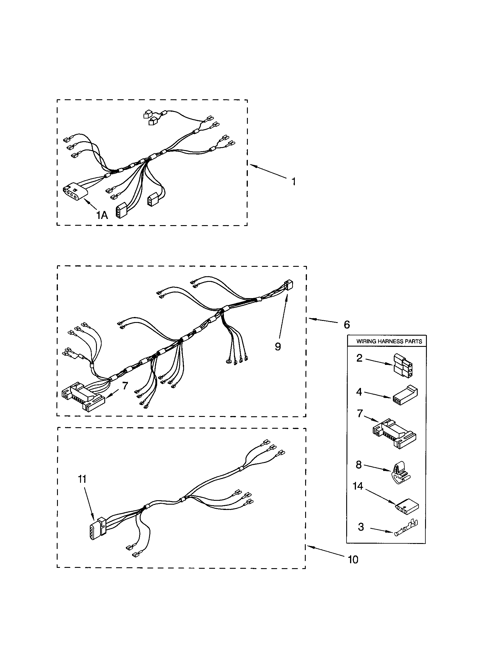 Kenmore 11060012001 wiring harness diagram