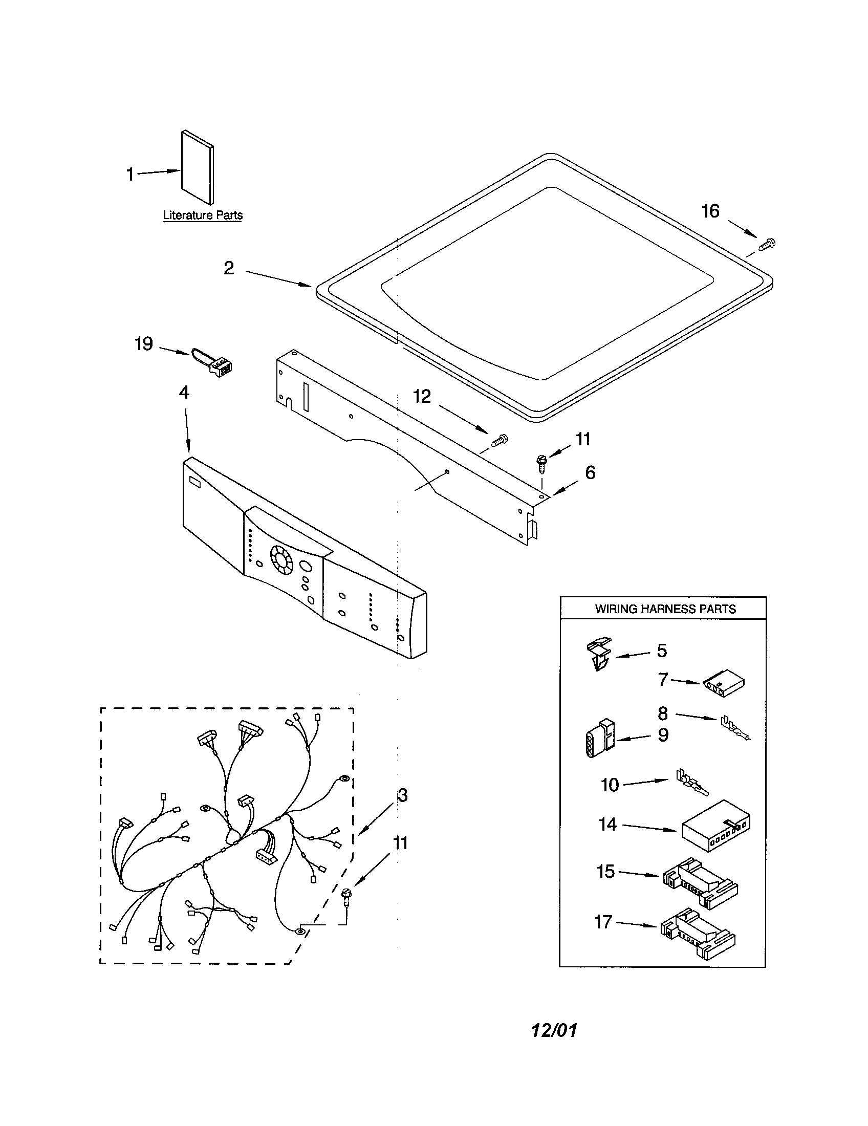 Kenmore 11082836100 top and console diagram