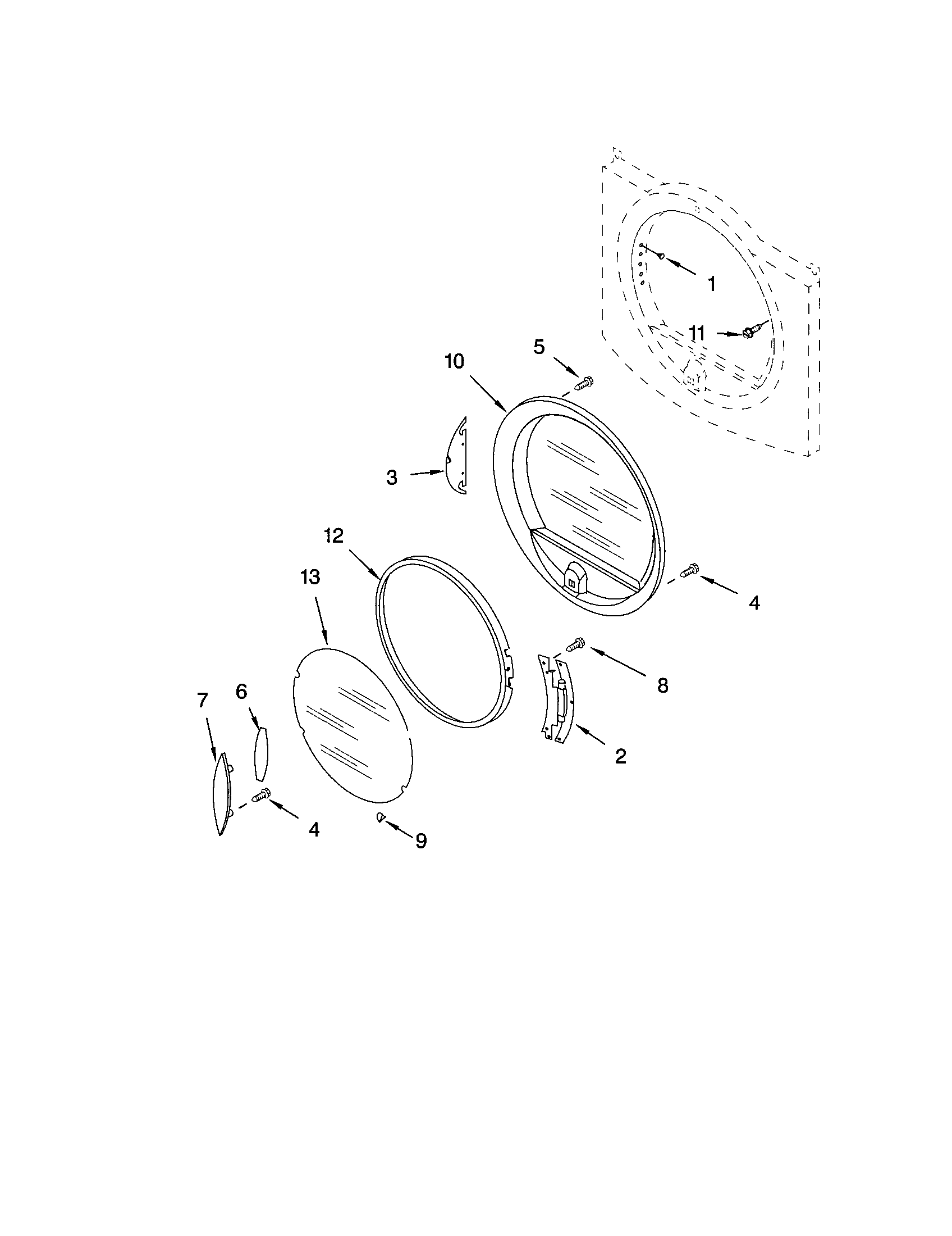 Kenmore 11082836100 door diagram