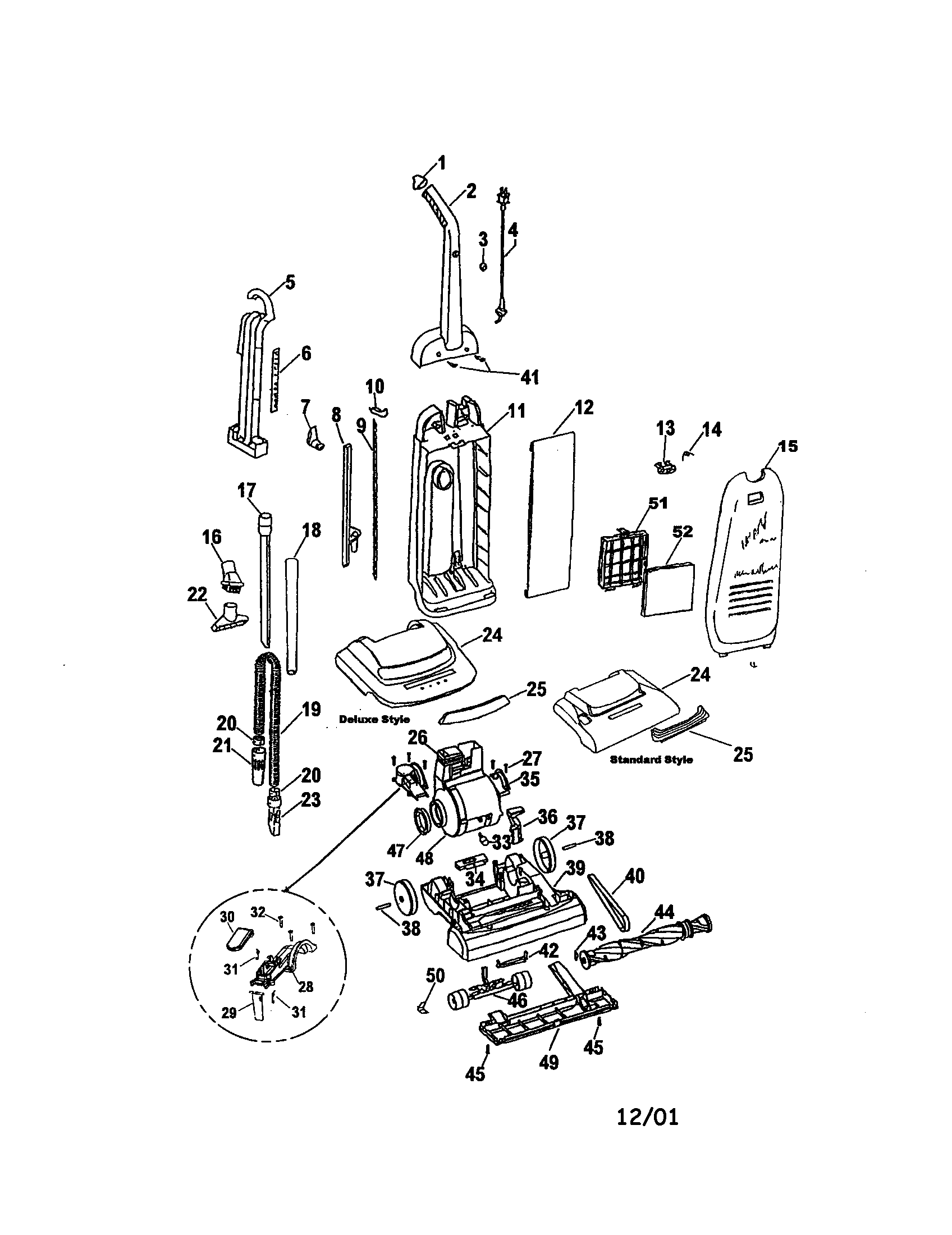 Hoover U5133940 caddy vac diagram