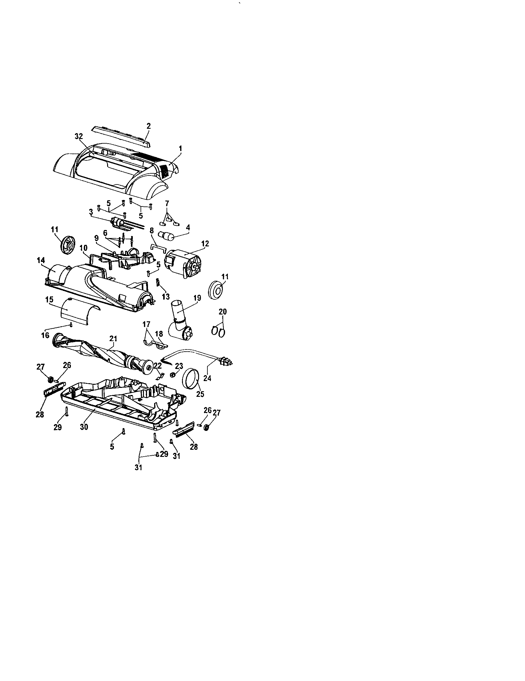 Hoover S3646-020 power nozzle diagram