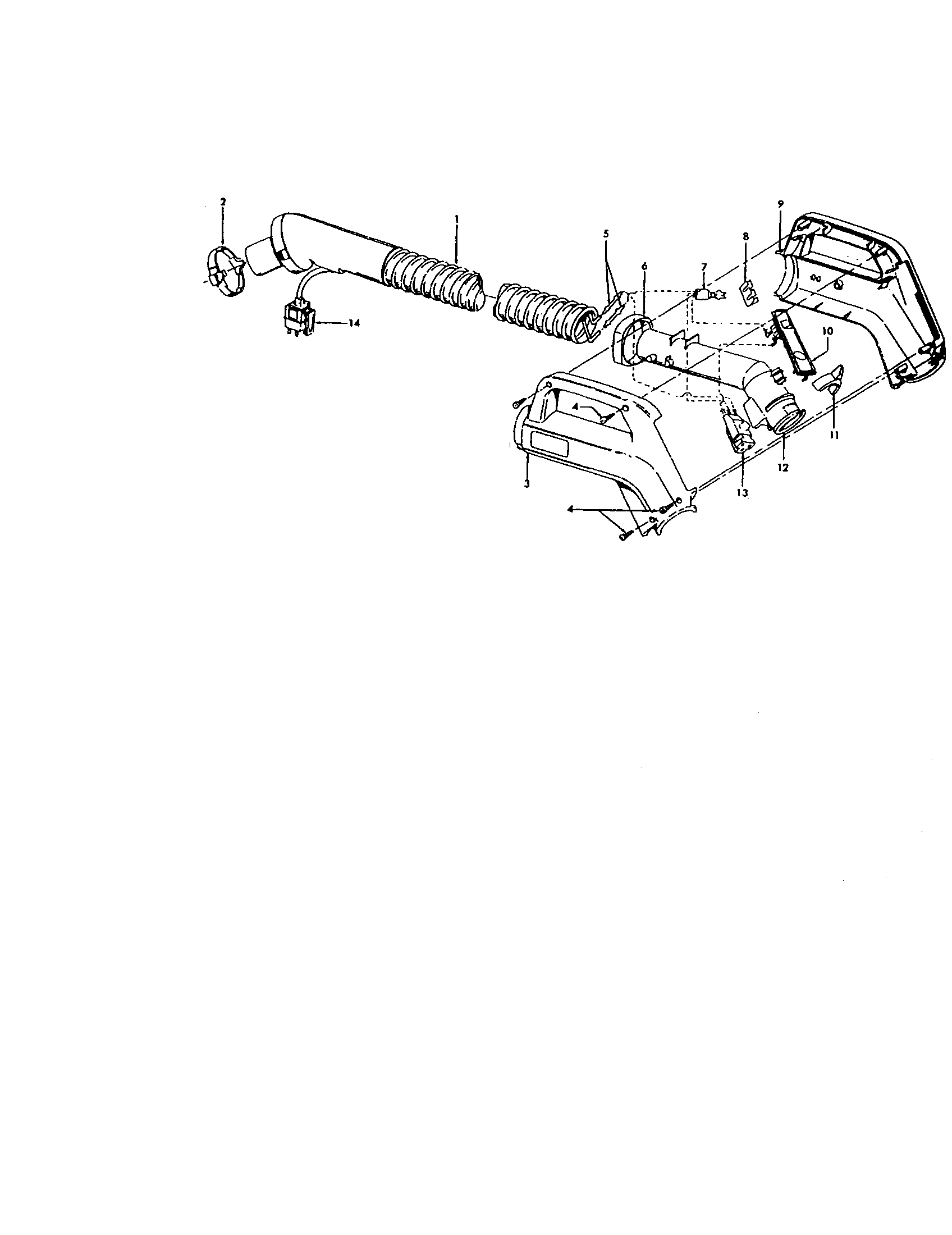 Hoover S3646-020 hose assembly diagram