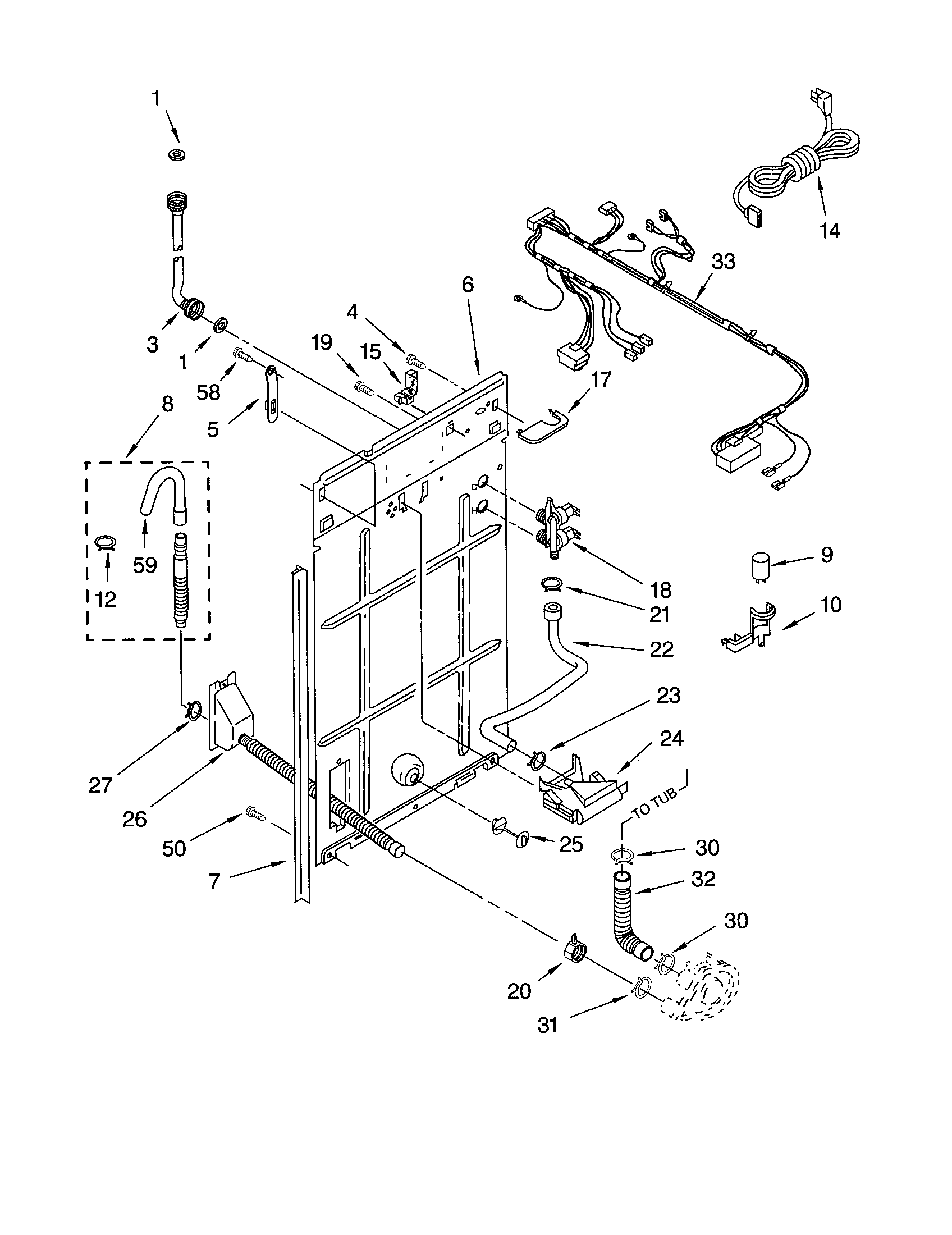 Kenmore 11013212200 rear panel diagram