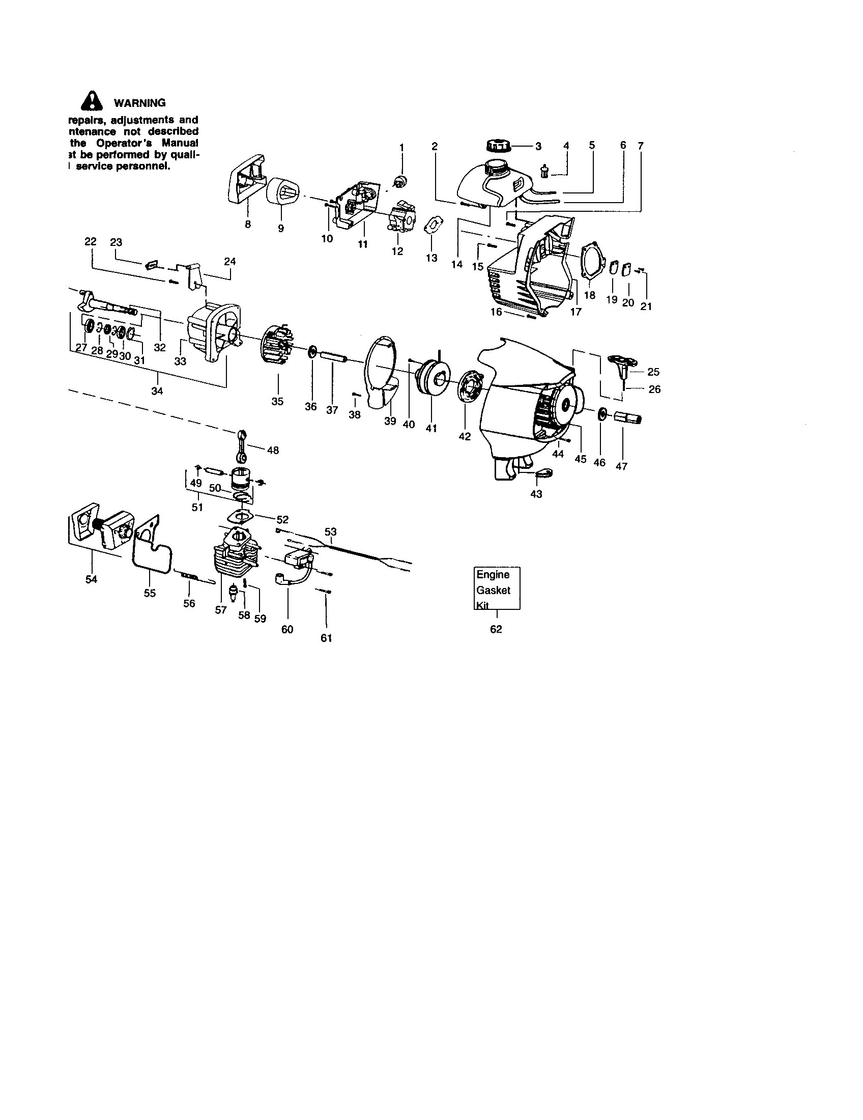 Craftsman 358795160 crankcase/crankshaft diagram