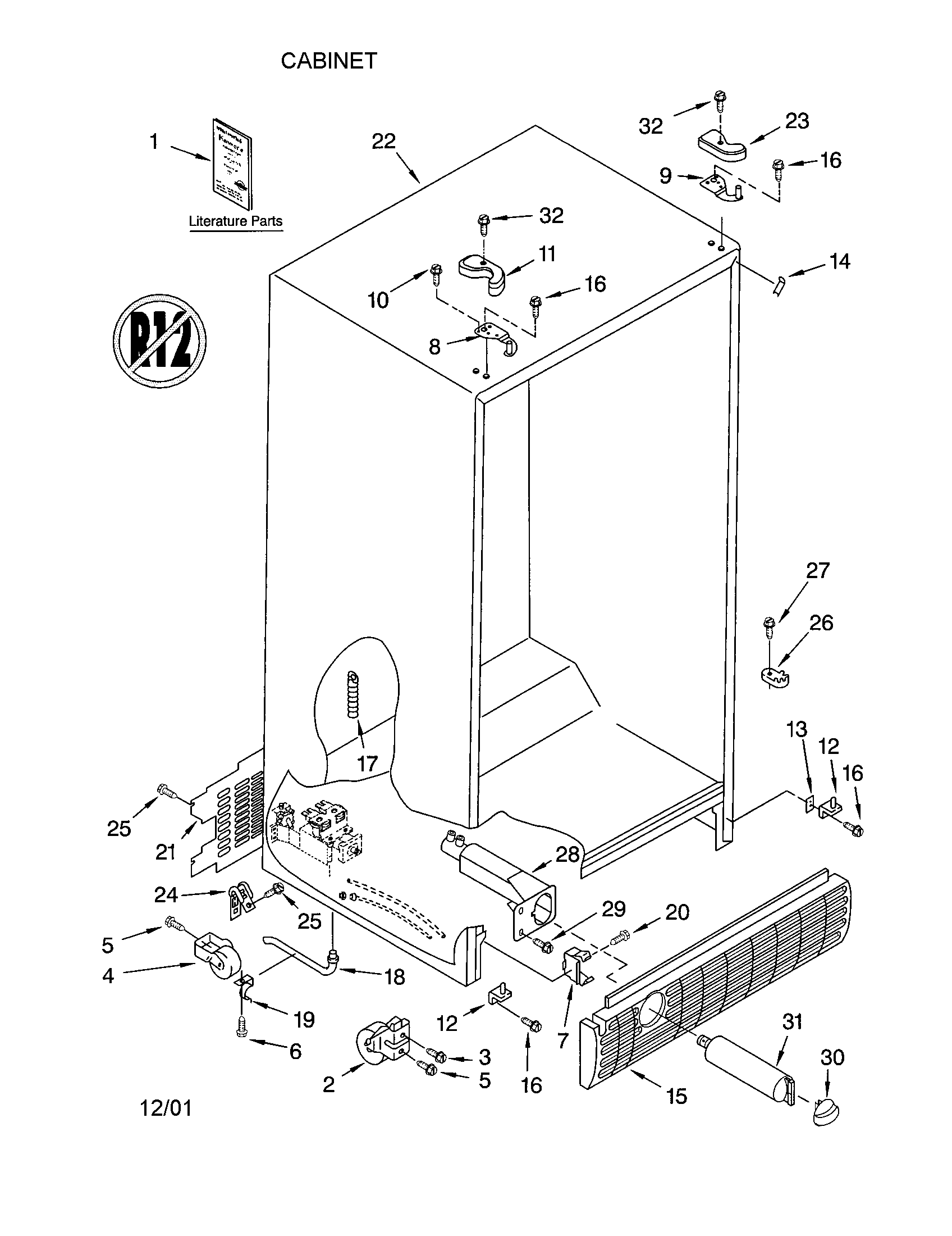 Kenmore 10652224101 cabinet diagram