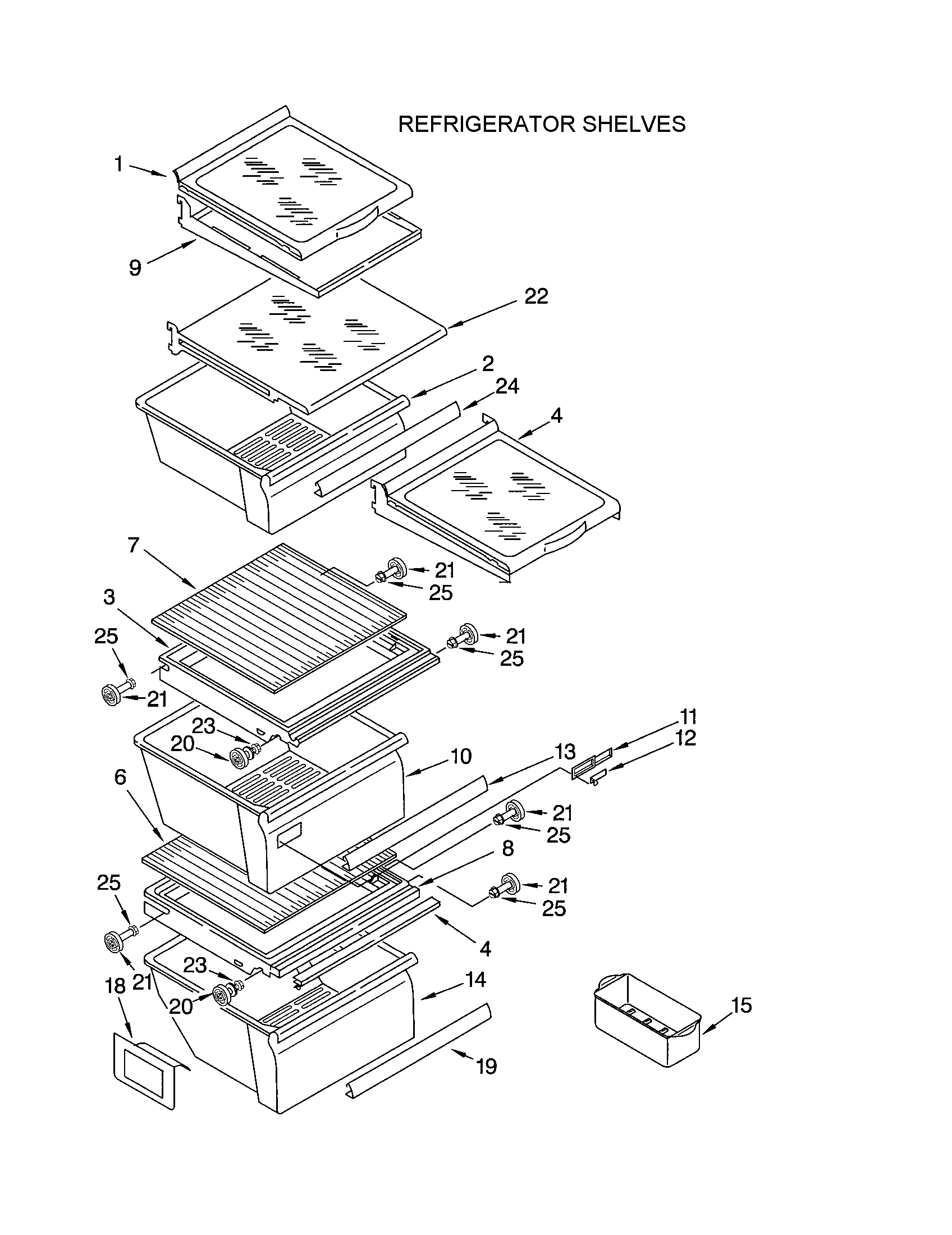 Kenmore 10652224101 refrigerator shelf diagram