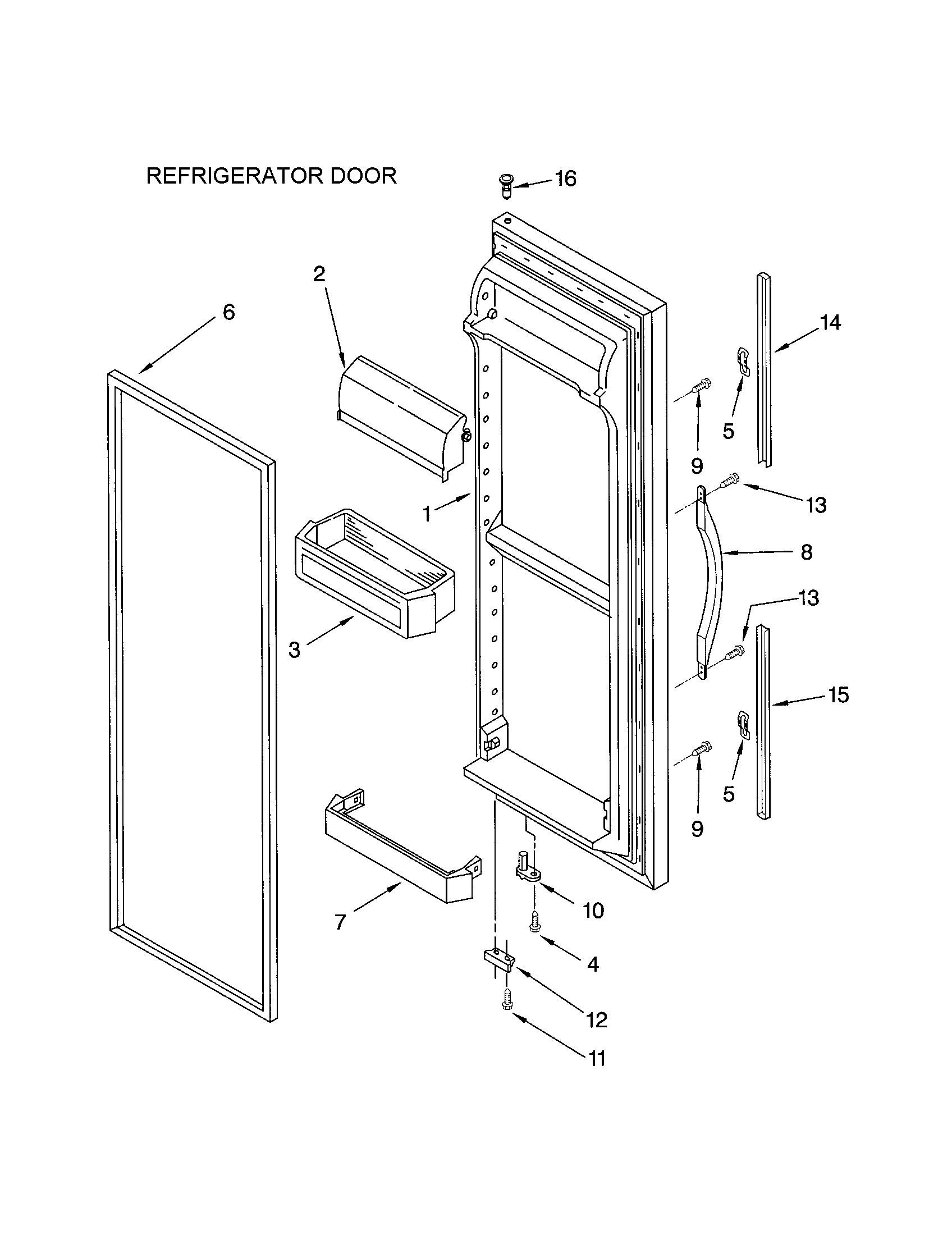 Kenmore 10652224101 refrigerator door diagram
