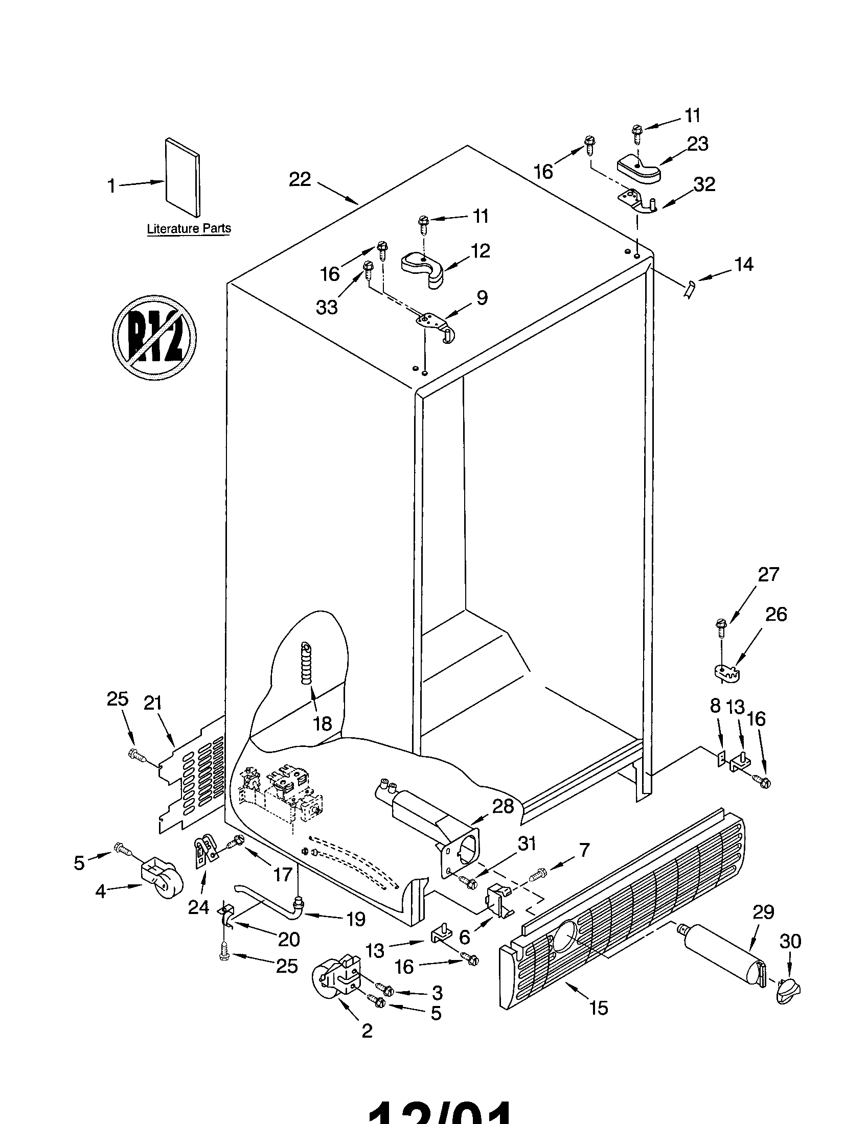 Kenmore 10651569102 cabinet diagram