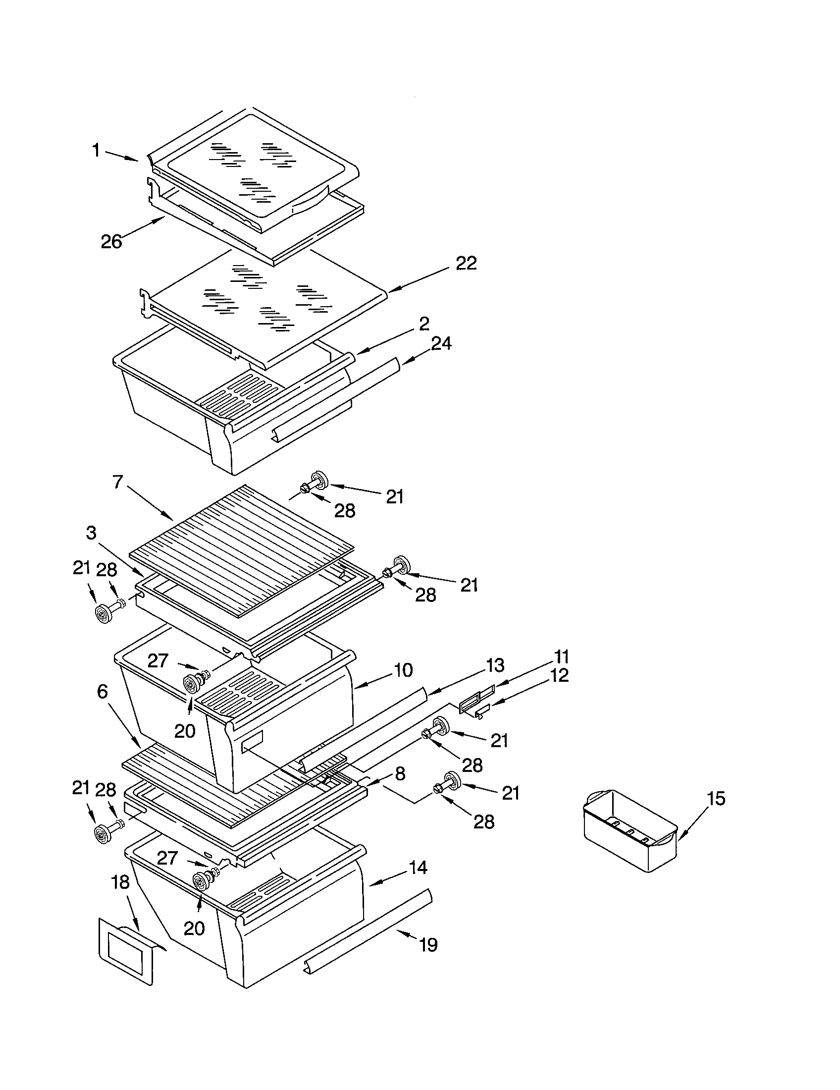 Kenmore 10651569102 refrigerator shelf diagram