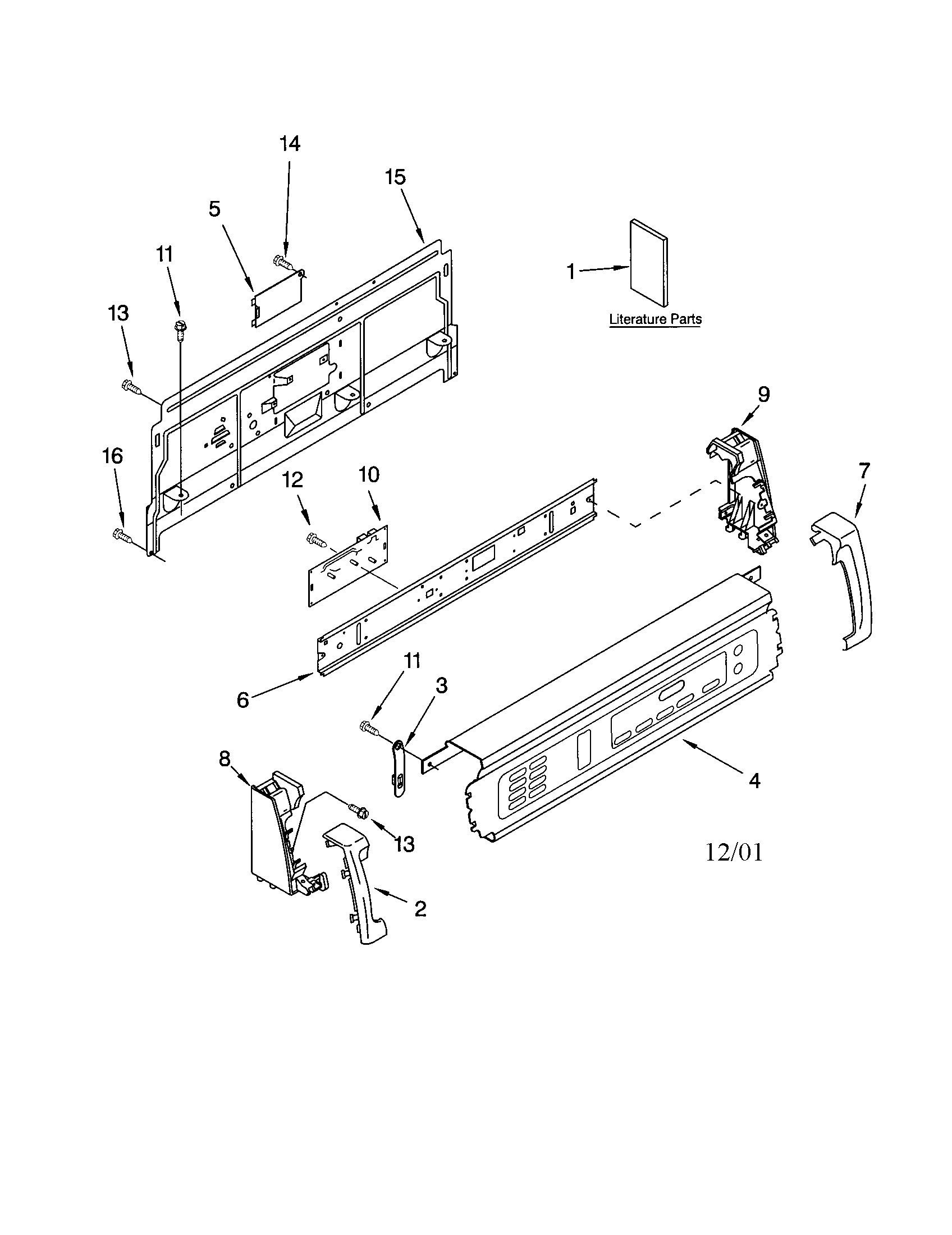 Kenmore 11063052100 console panel diagram