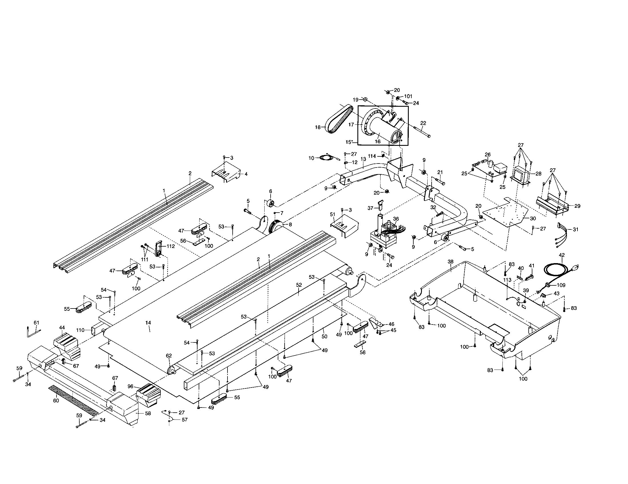 NordicTrack 831298770 walking and motor belts diagram