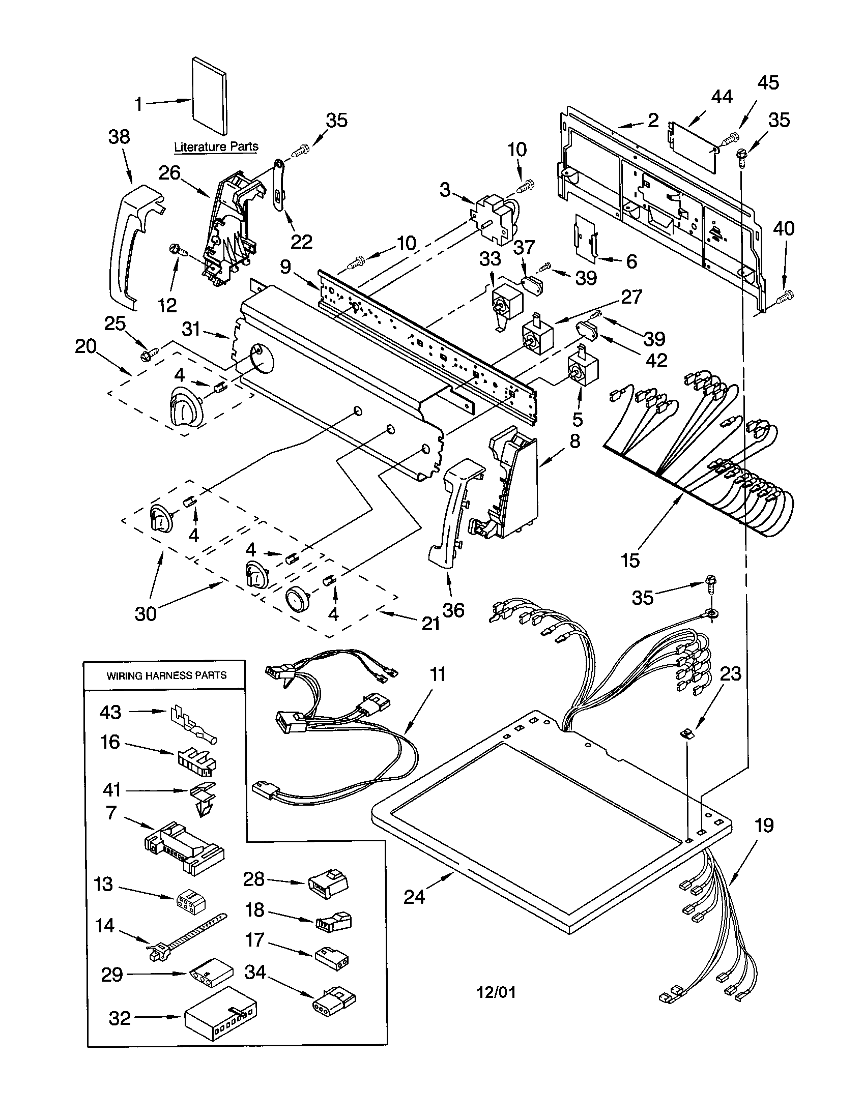Kenmore 11073956100 top and console diagram