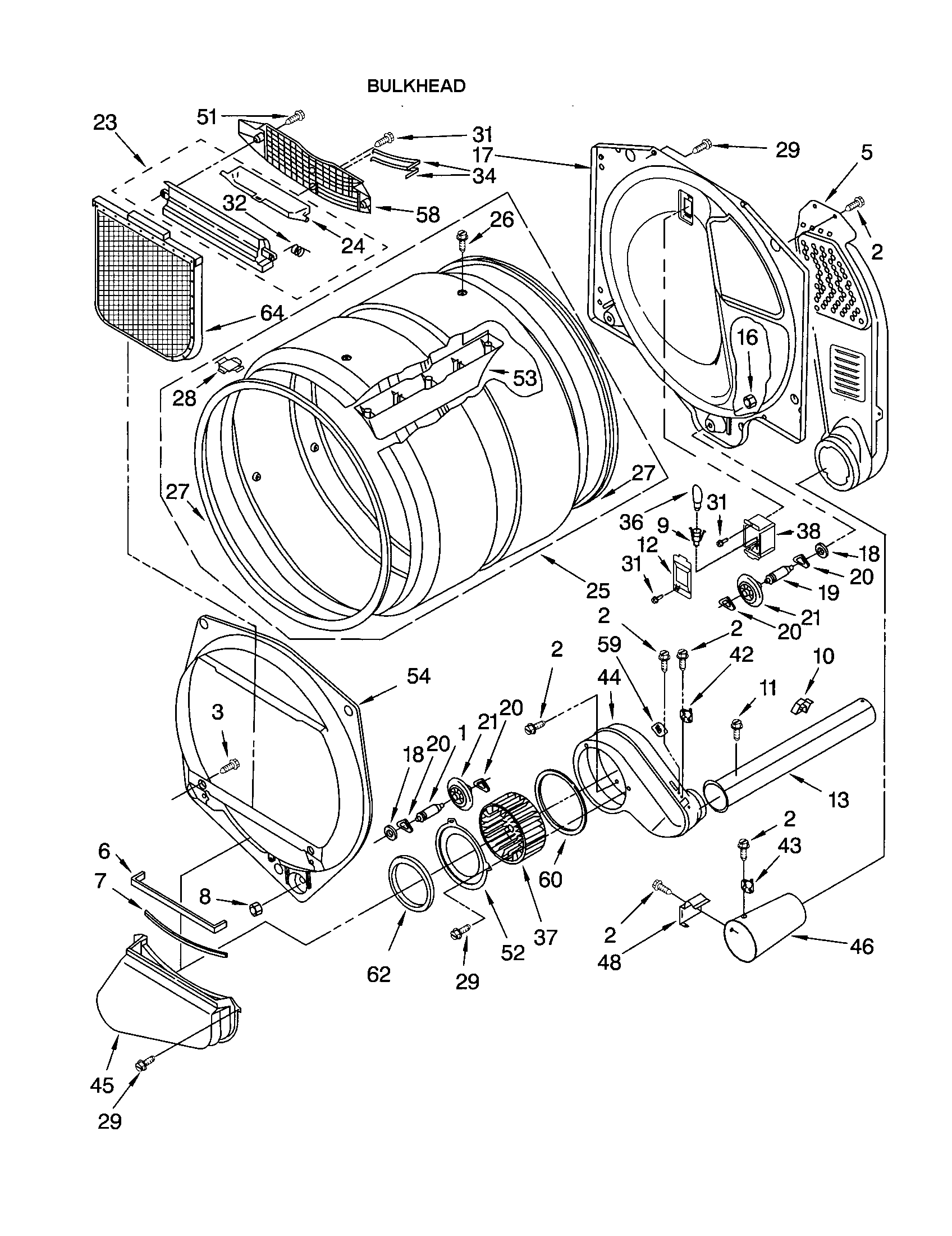 Kenmore 11073052100 bulkhead diagram