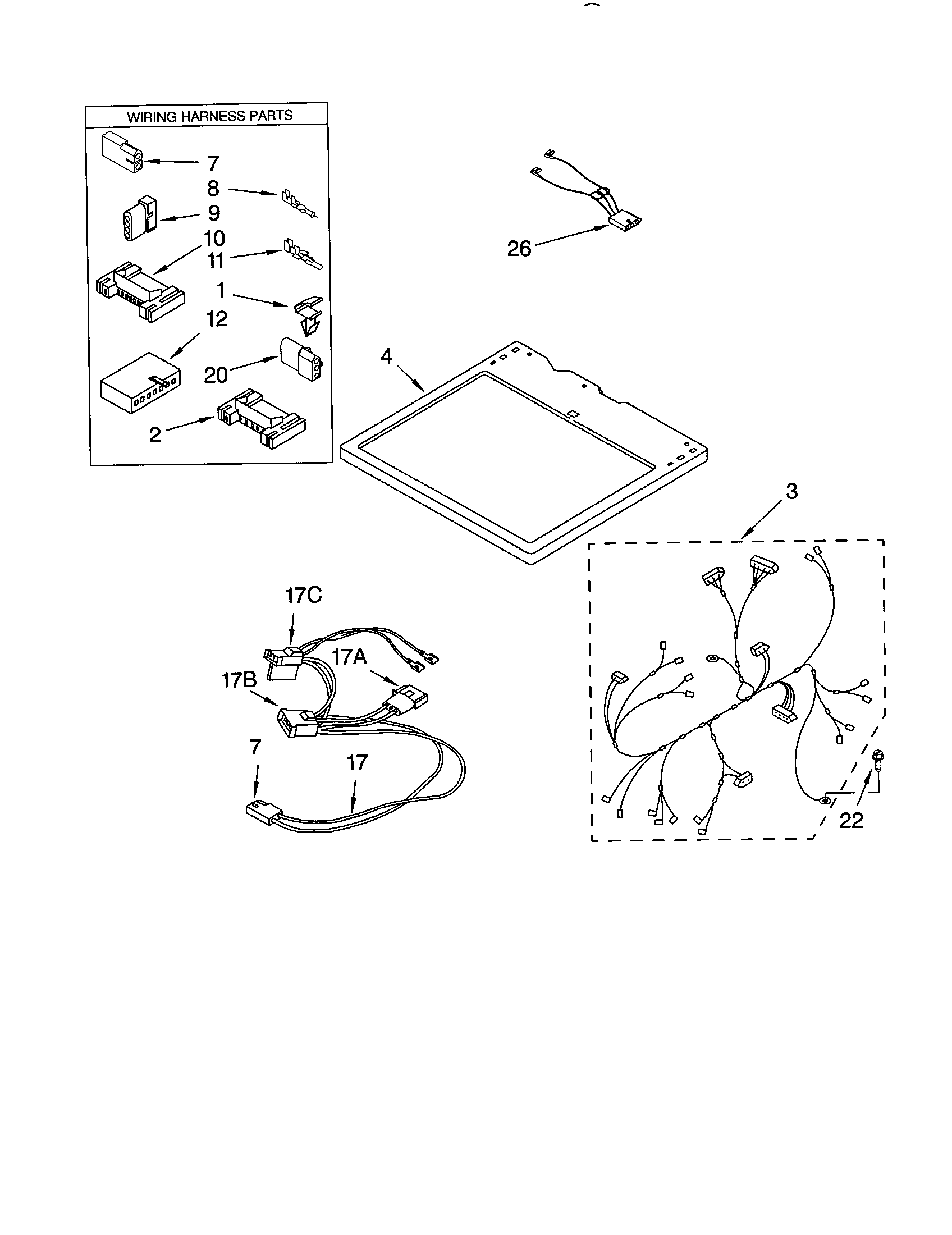 Kenmore 11073062100 dryer top diagram