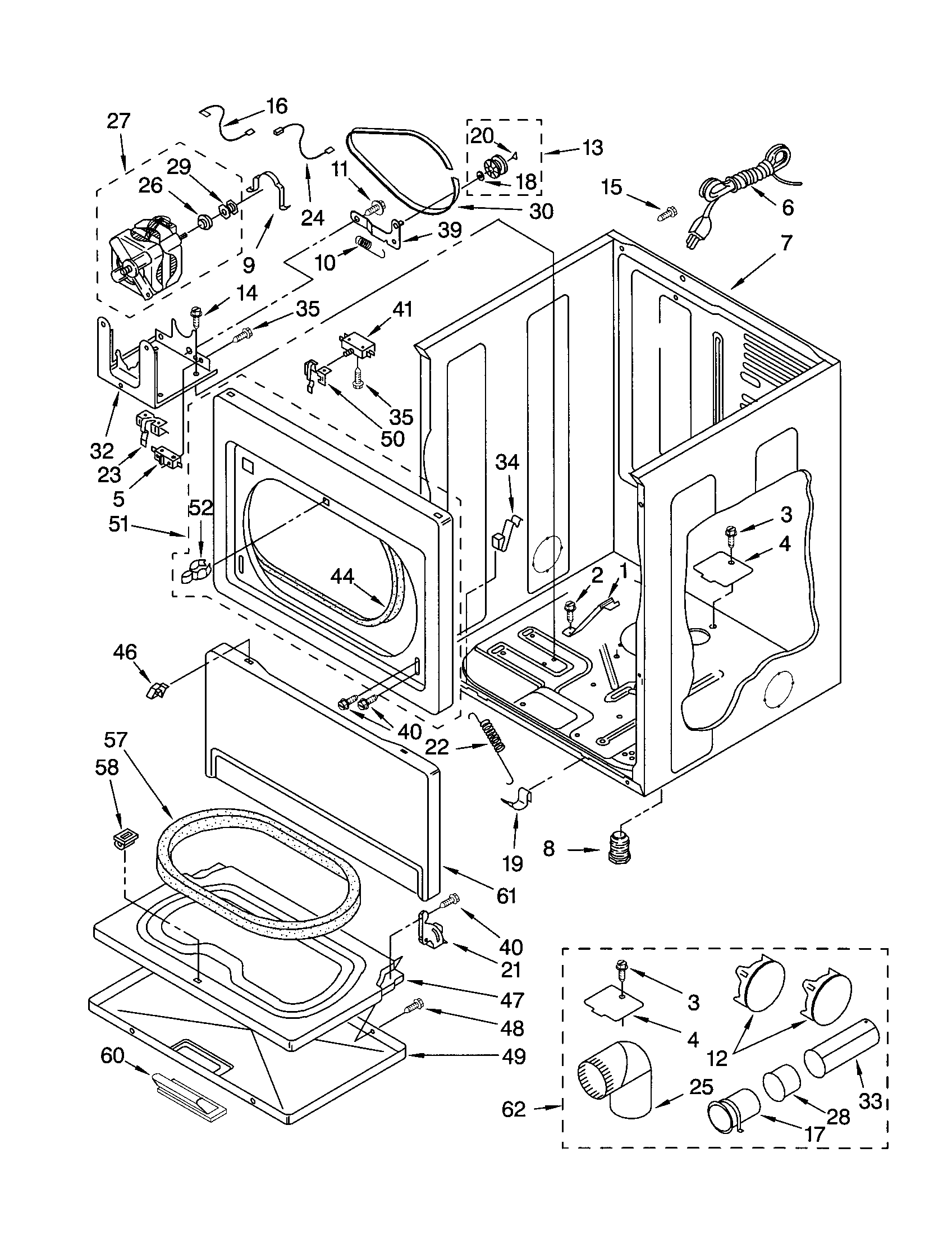 Kenmore 11073022100 cabinet diagram