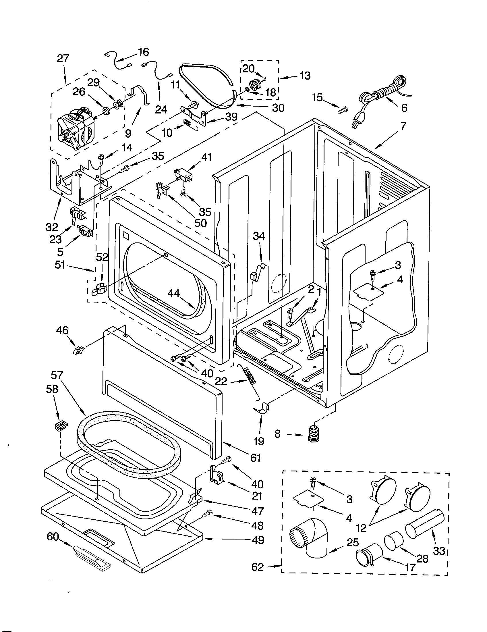 Kenmore 11073034100 cabinet diagram