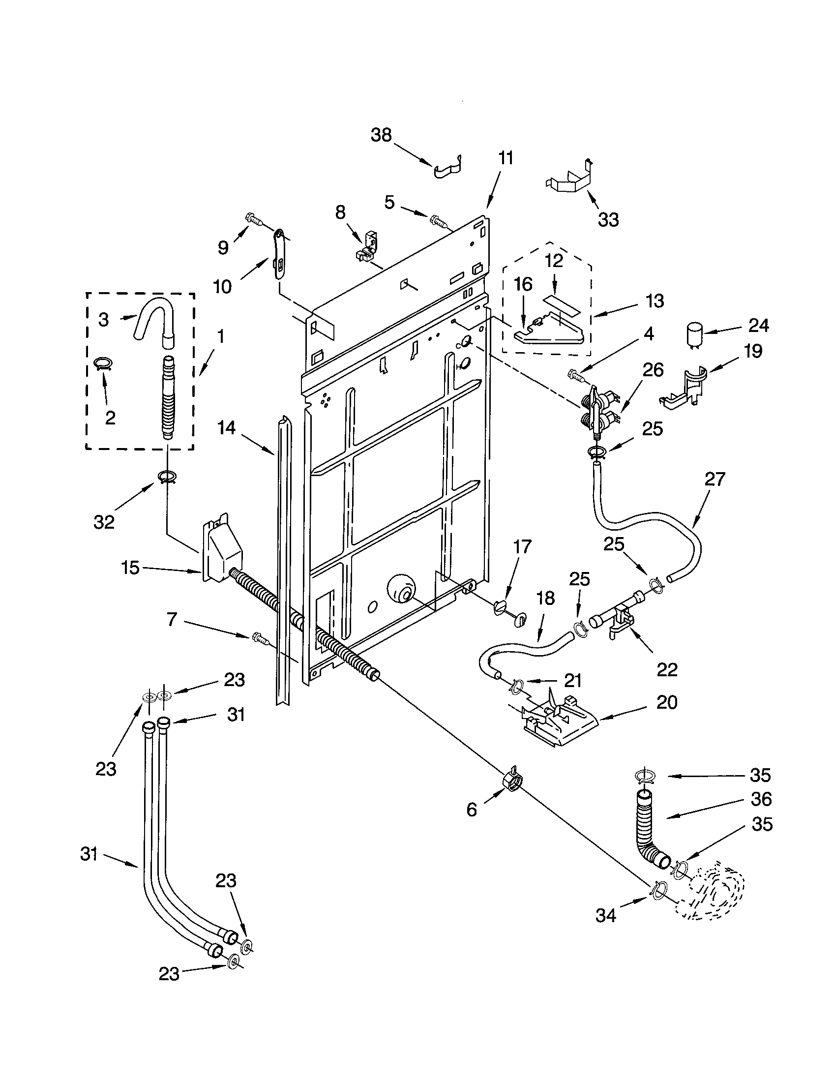 Kenmore Elite 11023022100 rear panel diagram