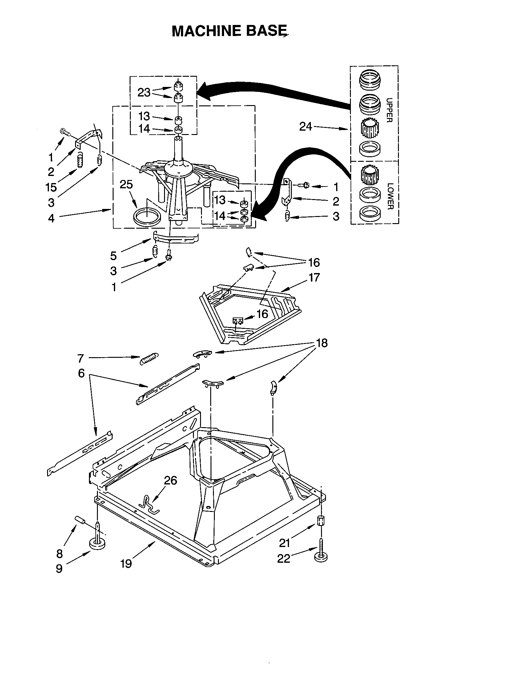 Kenmore 11023732200 machine base diagram