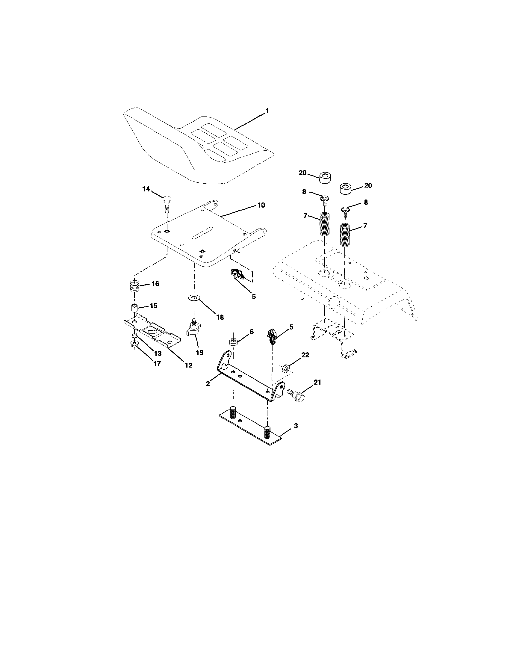 Craftsman 917275022 seat assembly diagram