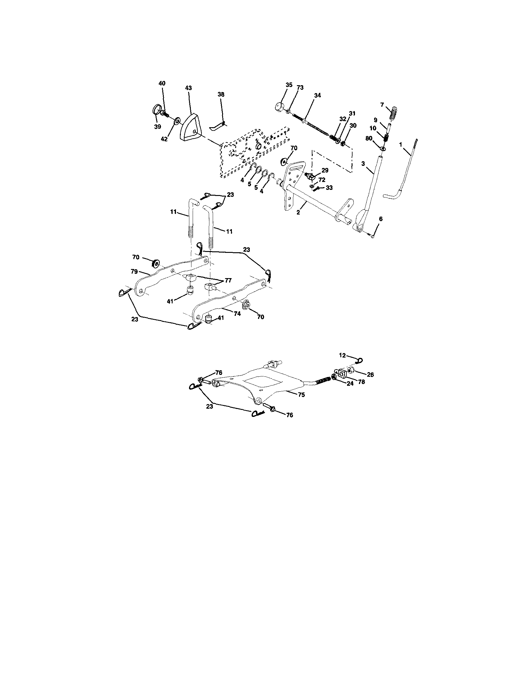 Craftsman 917275022 lift assembly diagram