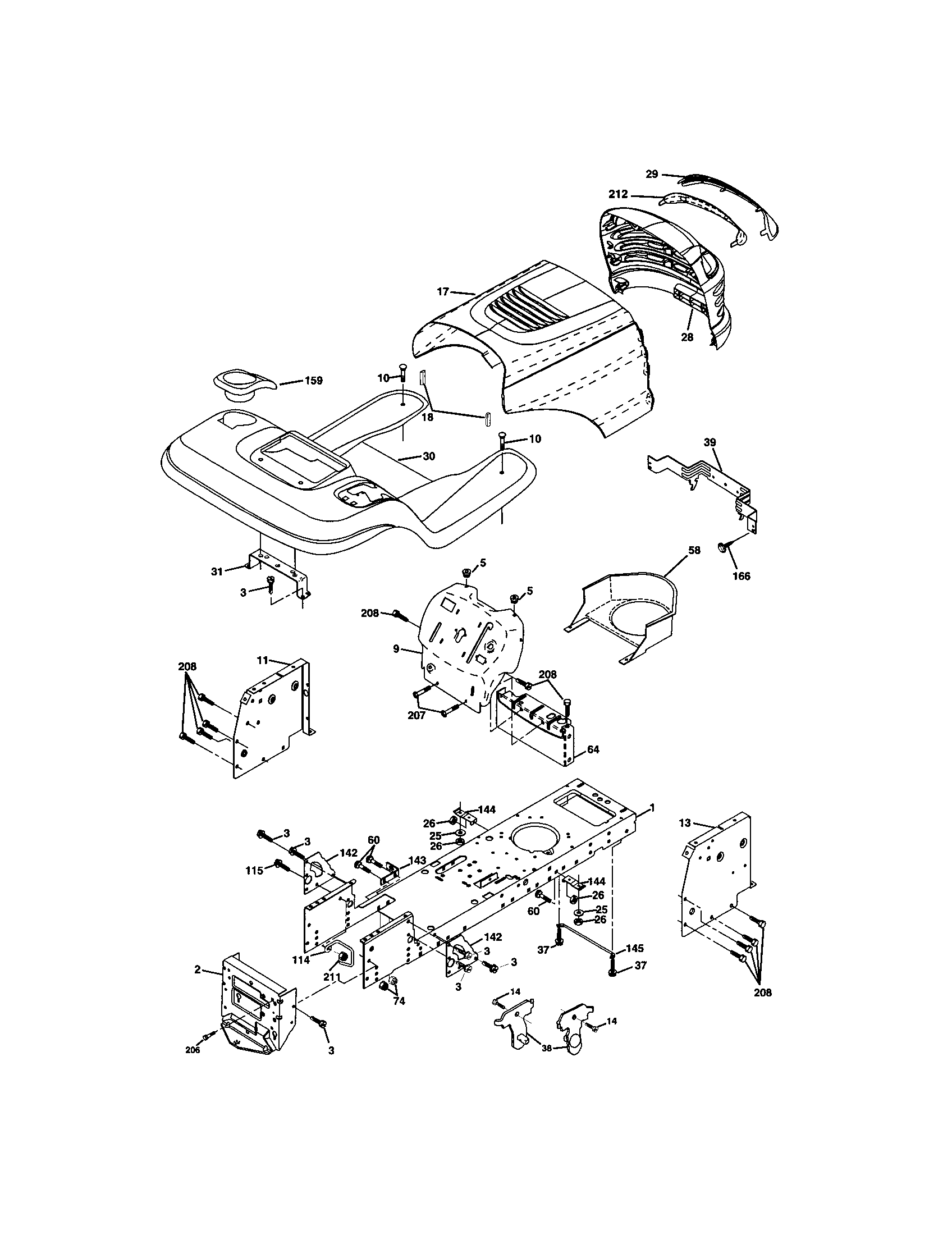 Craftsman 917272058 chassis and enclosures diagram