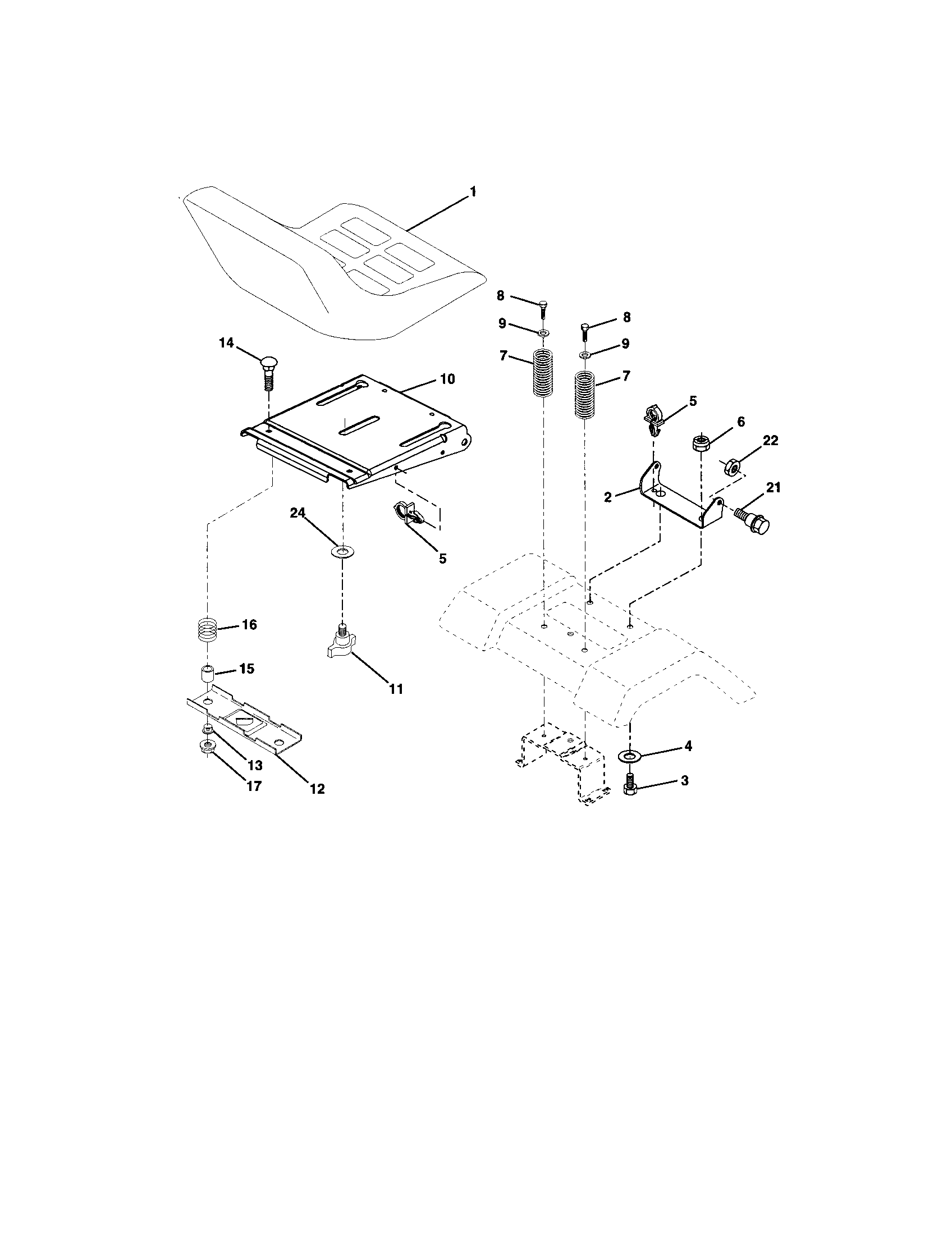 Craftsman 917272058 seat assembly diagram