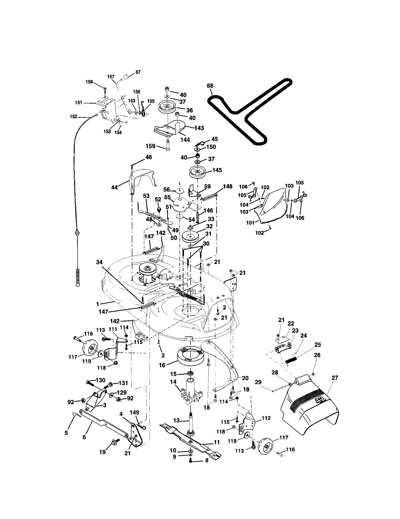 Craftsman 917272058 mower deck diagram