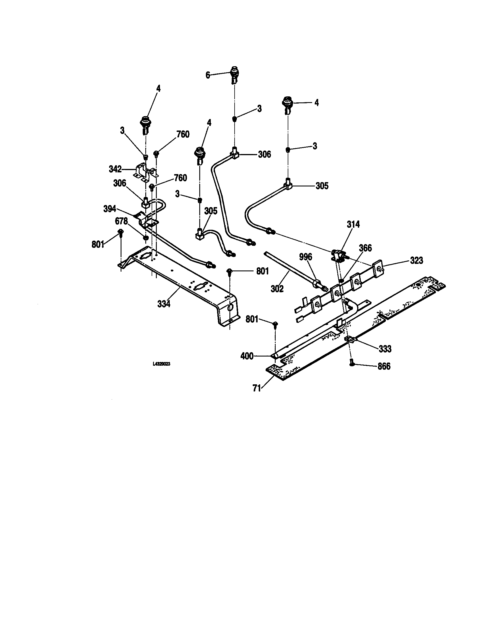 Kenmore 91136669894 burner diagram
