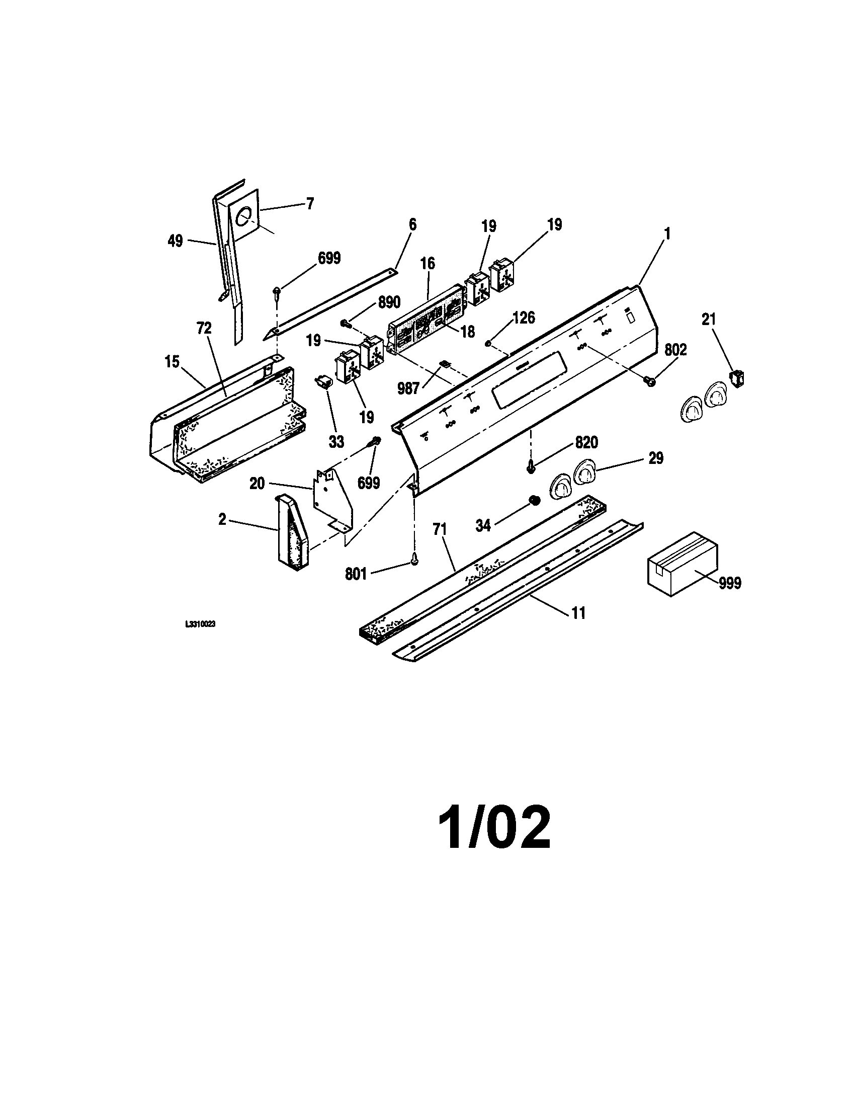 Kenmore 91145461096 control panel diagram