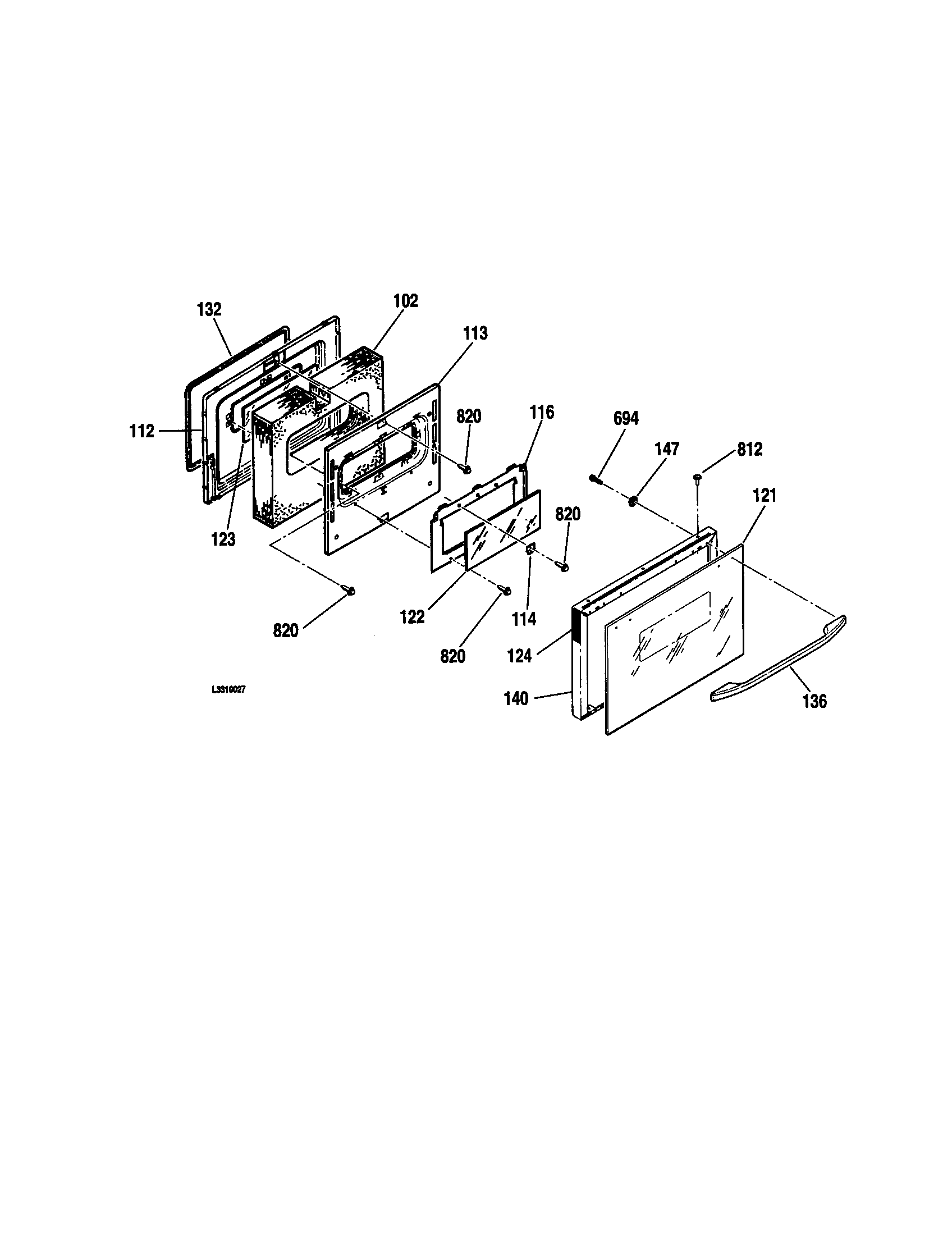 Kenmore 91145461096 door diagram