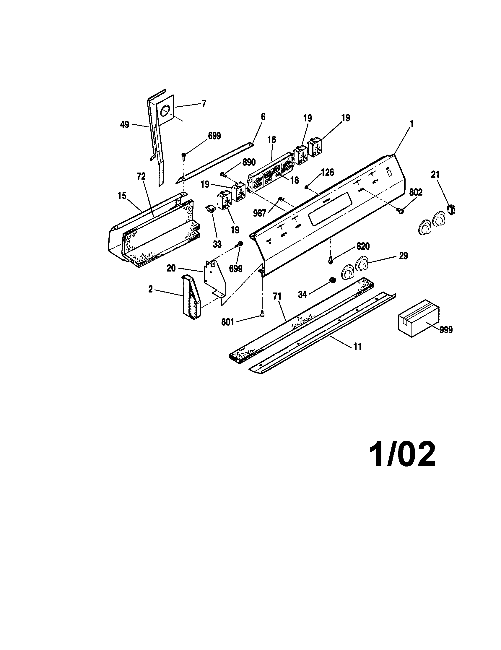 Kenmore 91145565095 control panel diagram