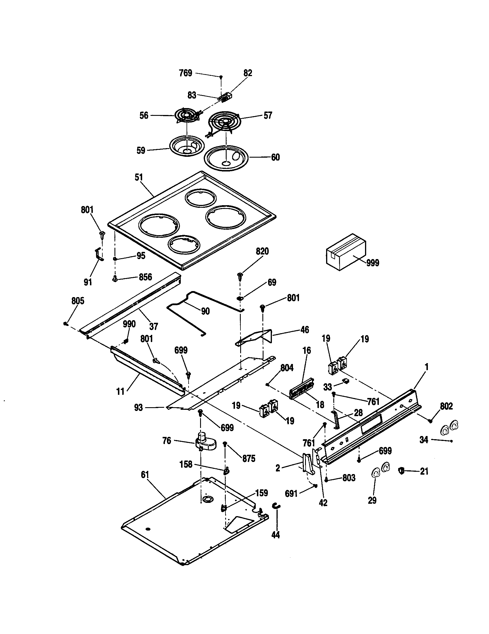 Kenmore 91146569096 main top diagram