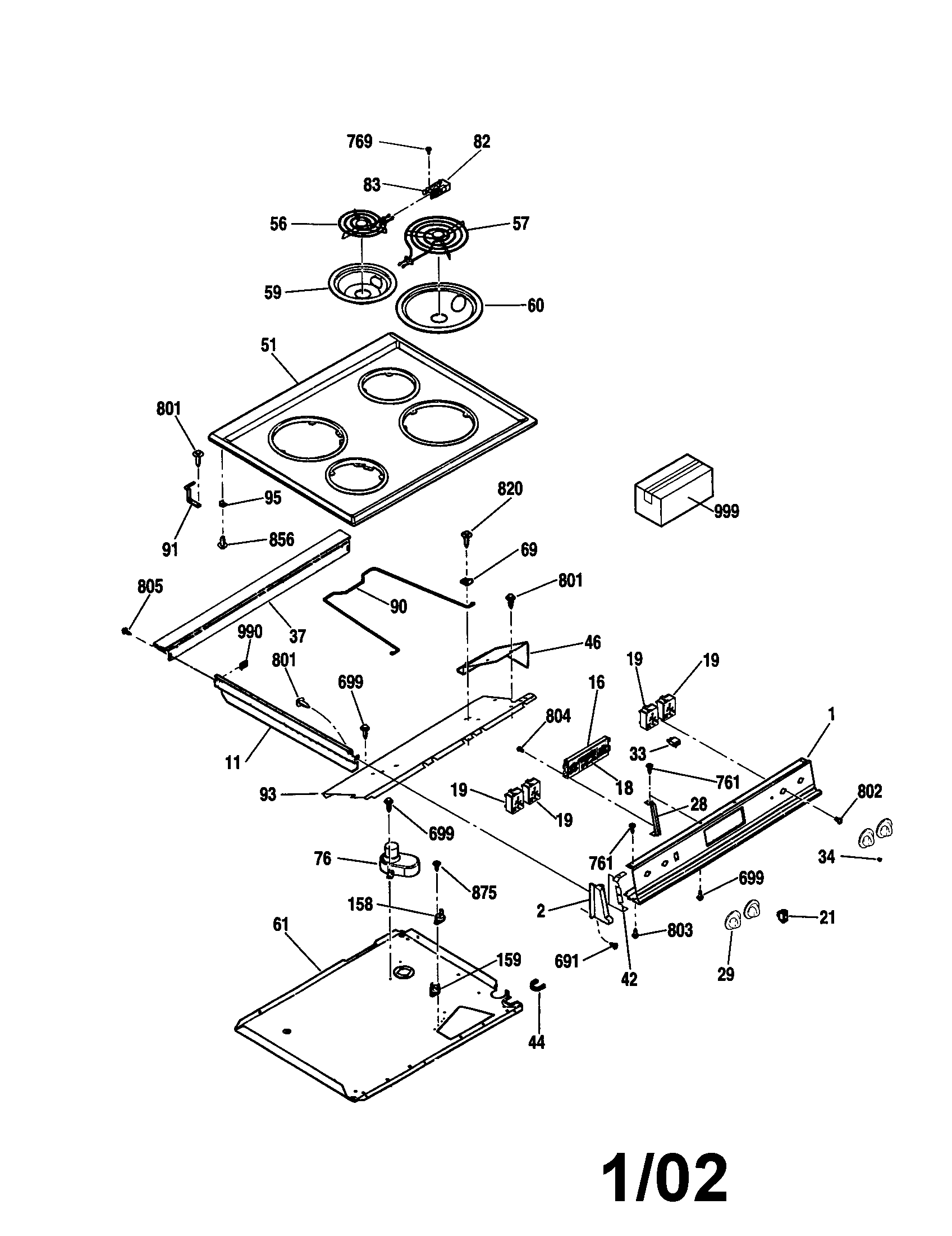Kenmore 91146564010 main top diagram