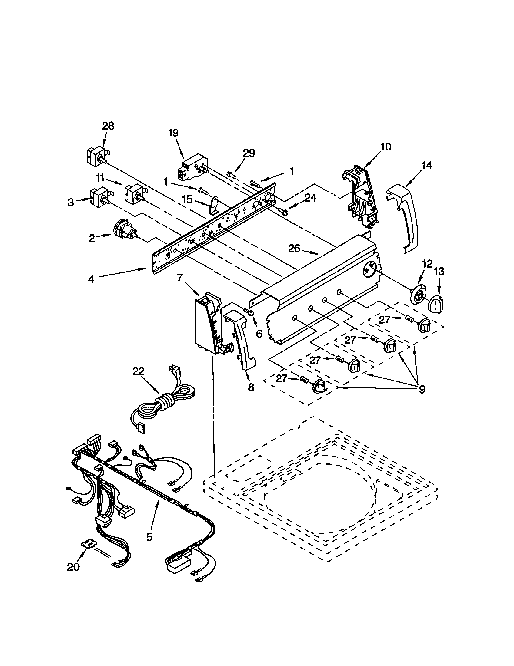 Kenmore 11020936990 control panel diagram