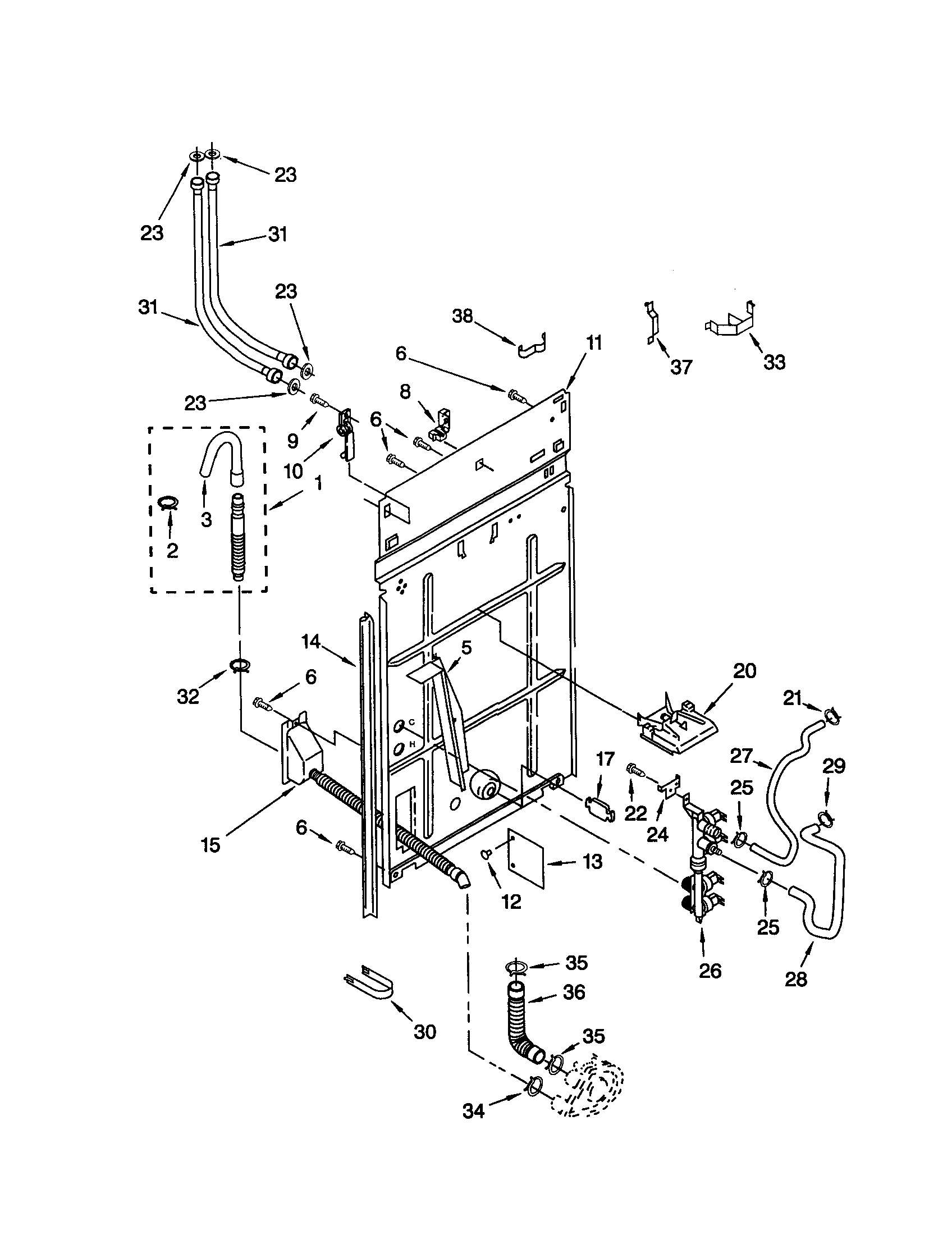 Kenmore 11020936990 rear panel diagram