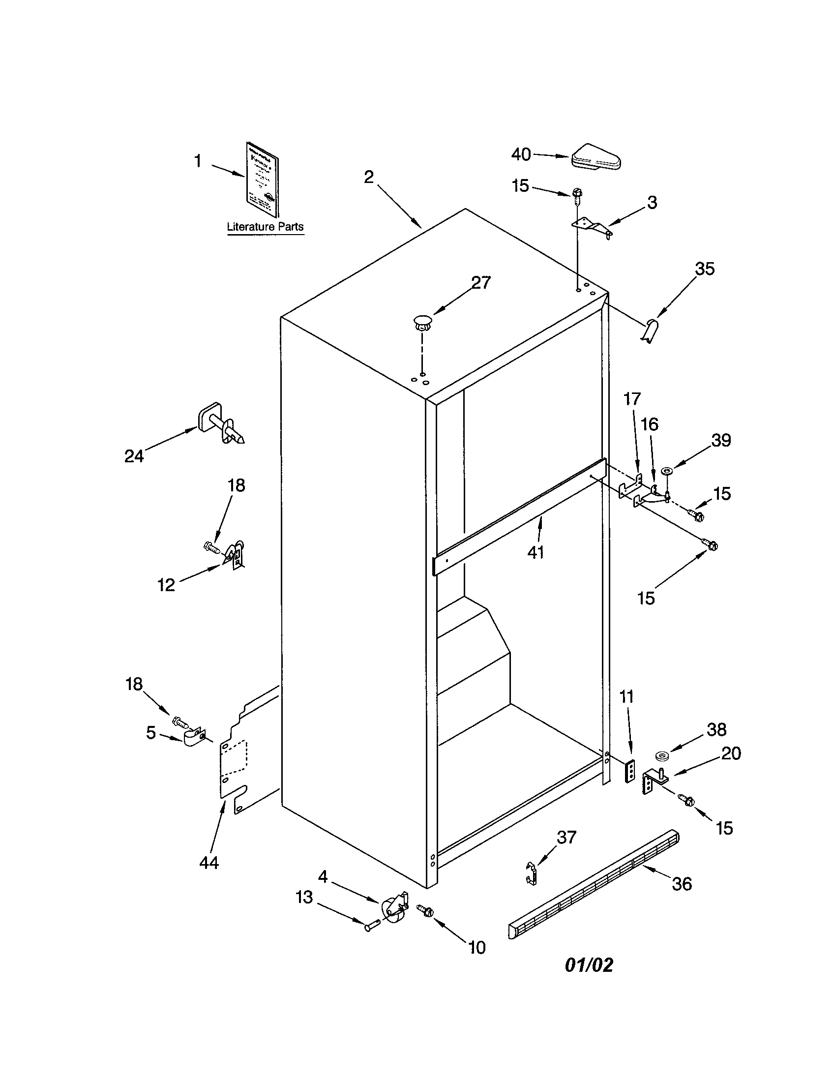 Kenmore 10671979100 cabinet diagram