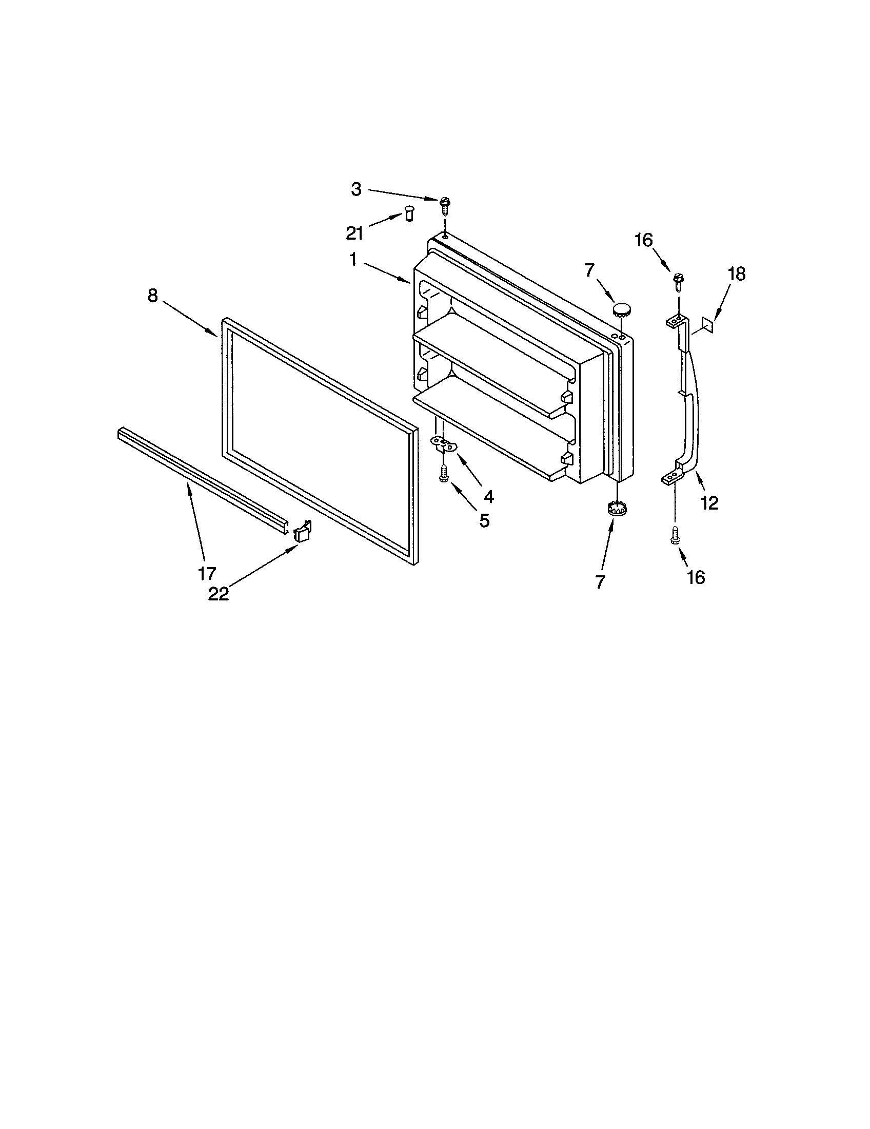 Kenmore 10671979100 freezer door diagram